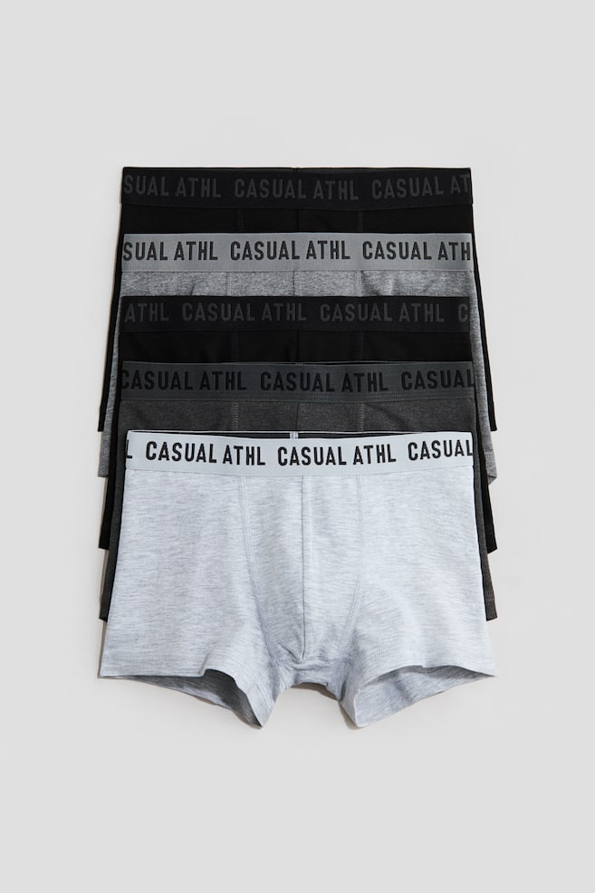 5-pack Bóxers trunk de algodón - Gris jaspeado/Gris oscuro/Negro/Casual ATHL/Verde caqui/Gris jaspeado/Azul tenue/Gris jaspeado claro - 1