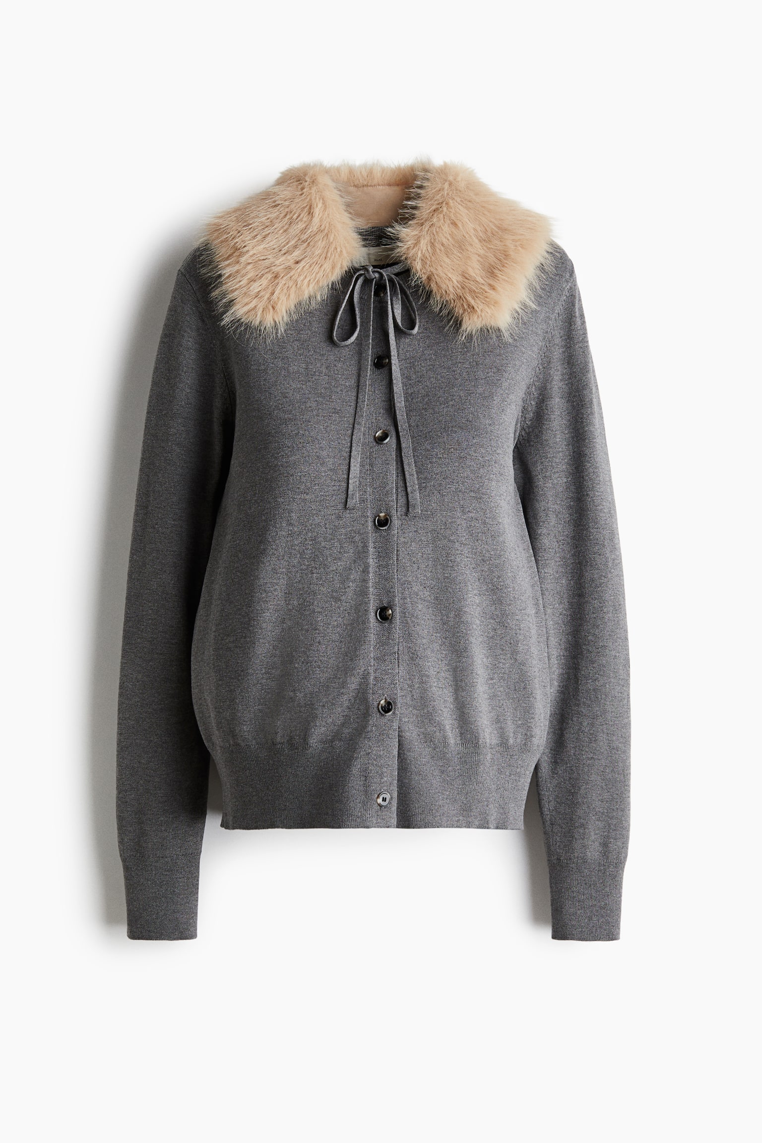 Женский кардиган H&M Mama Cardigan with Collar, цвет: Серый — фото 1