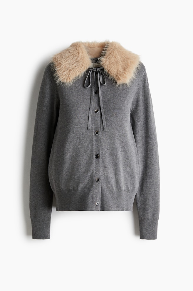 MAMA Gilet avec col - Gris - 1