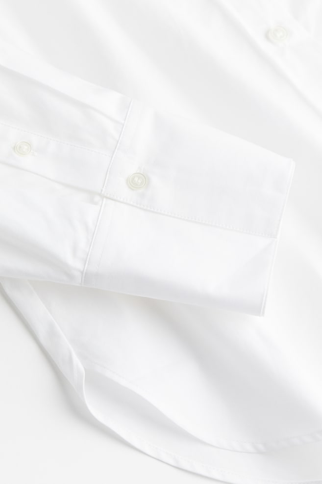 Oversized cotton shirt - White - 4