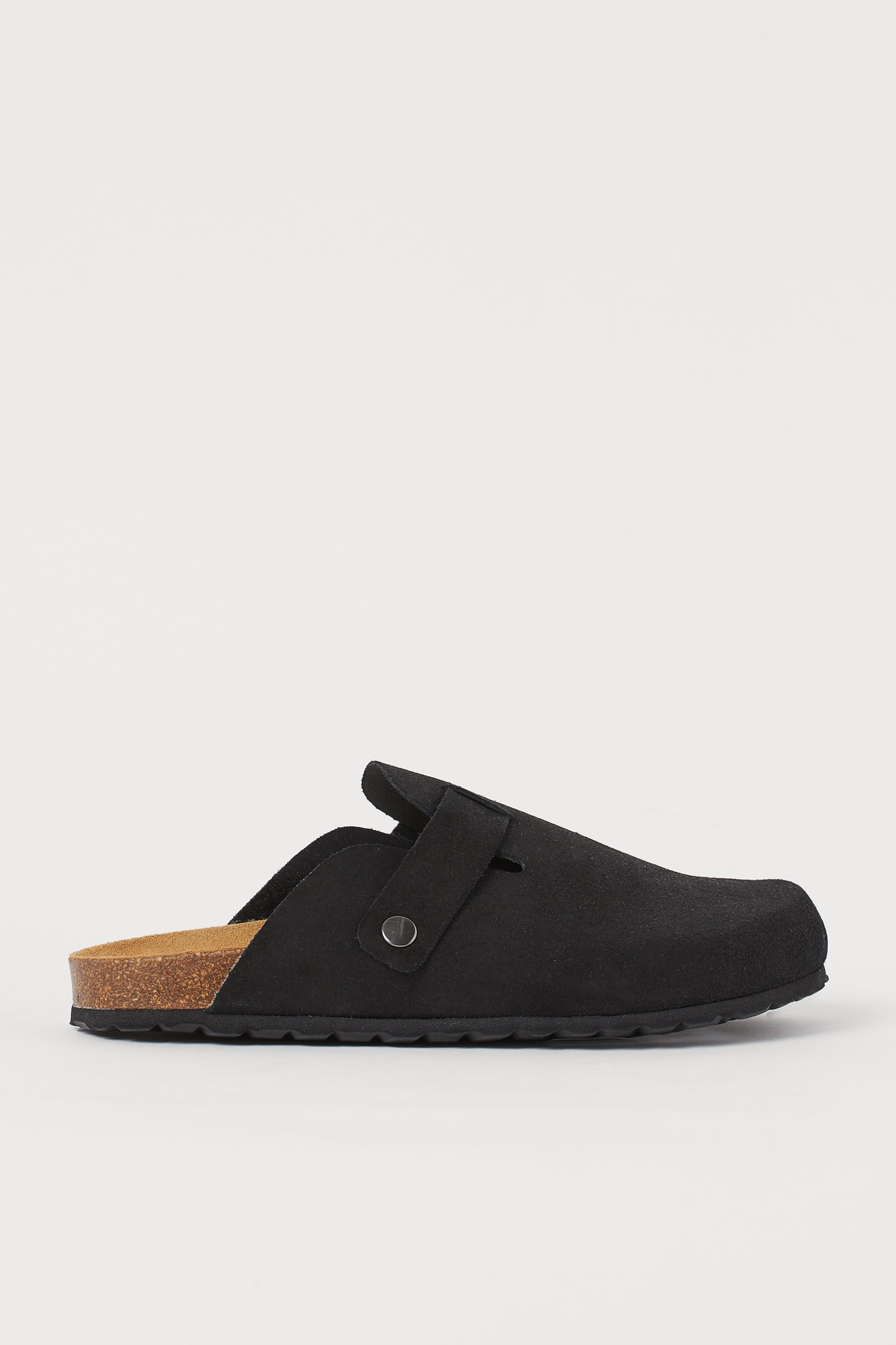 Mules aus Veloursleder - Niedriger Absatz - Schwarz - Men | H&M DE