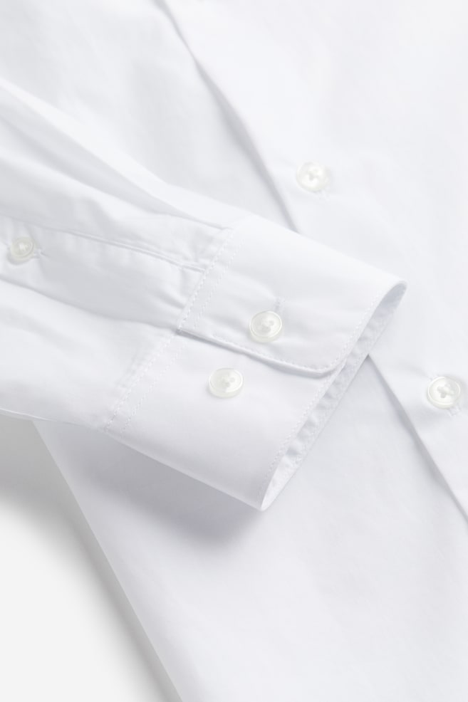 Skjorte i poplin Regular Fit - Hvid/Sort - 4