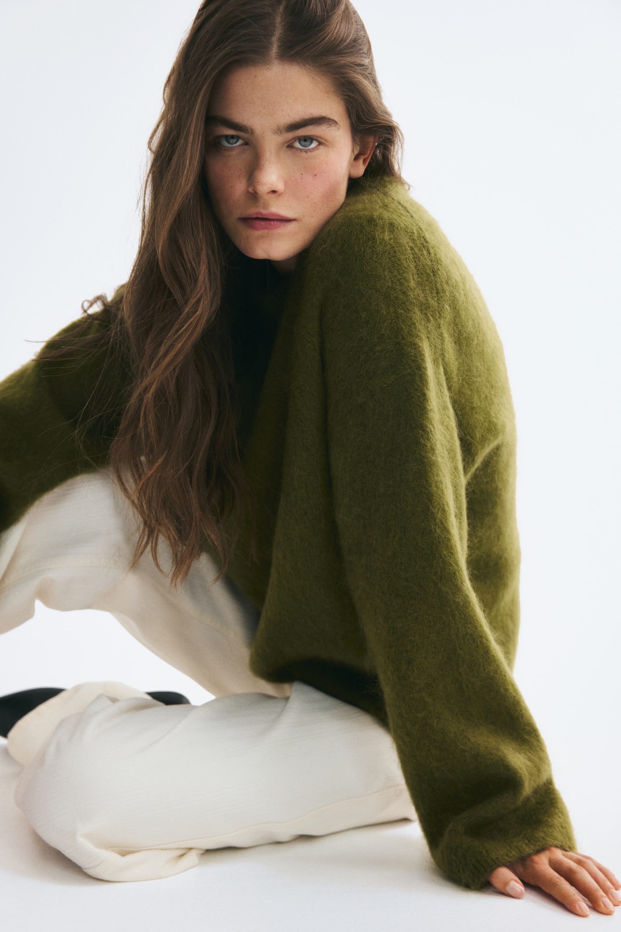Größeres Bild anzeigen: Oversize-Pullover aus Mohairmix - Dunkelgrün - Ladies | H&M AT 1