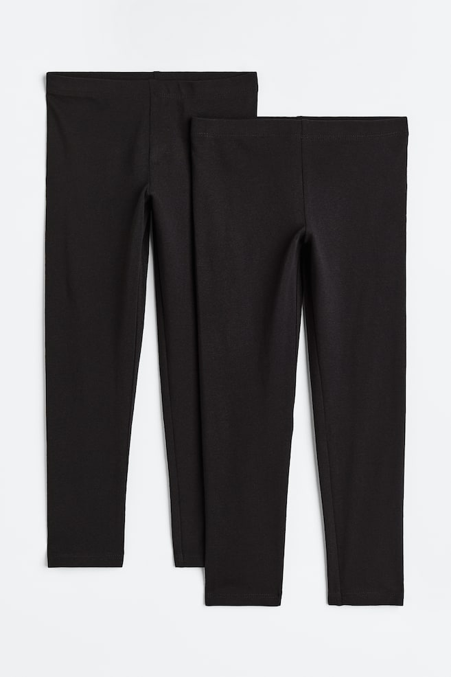 2-pack leggings - Black/Black/Navy blue/Light grey marl/Light pink - 1