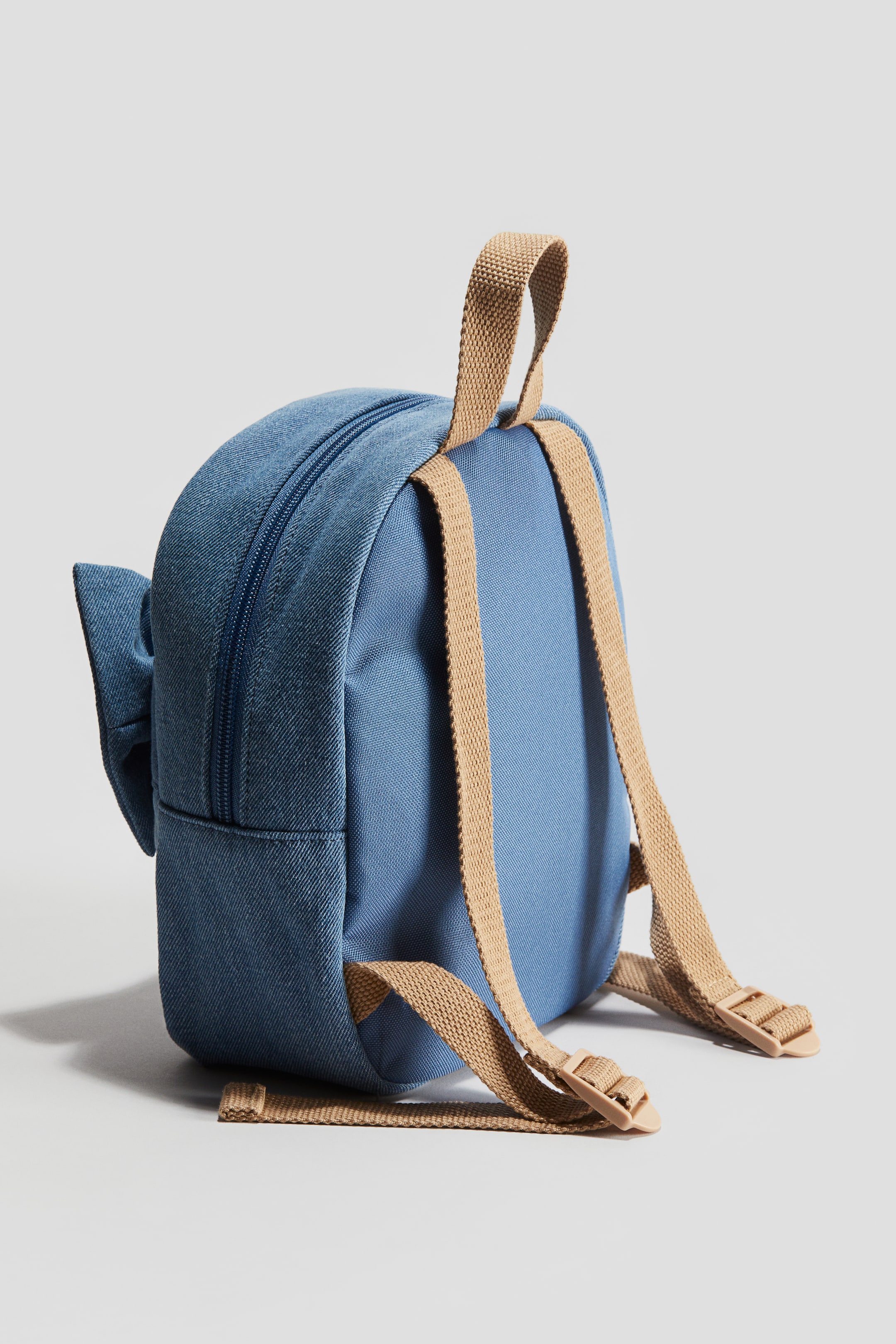 Denim Backpack with Bow Detail