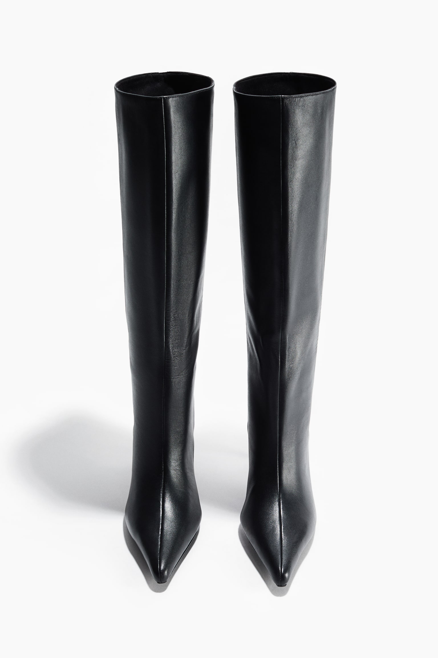 Женские ботинки H&M Knee-High Leather, цвет: Чёрный — фото 2