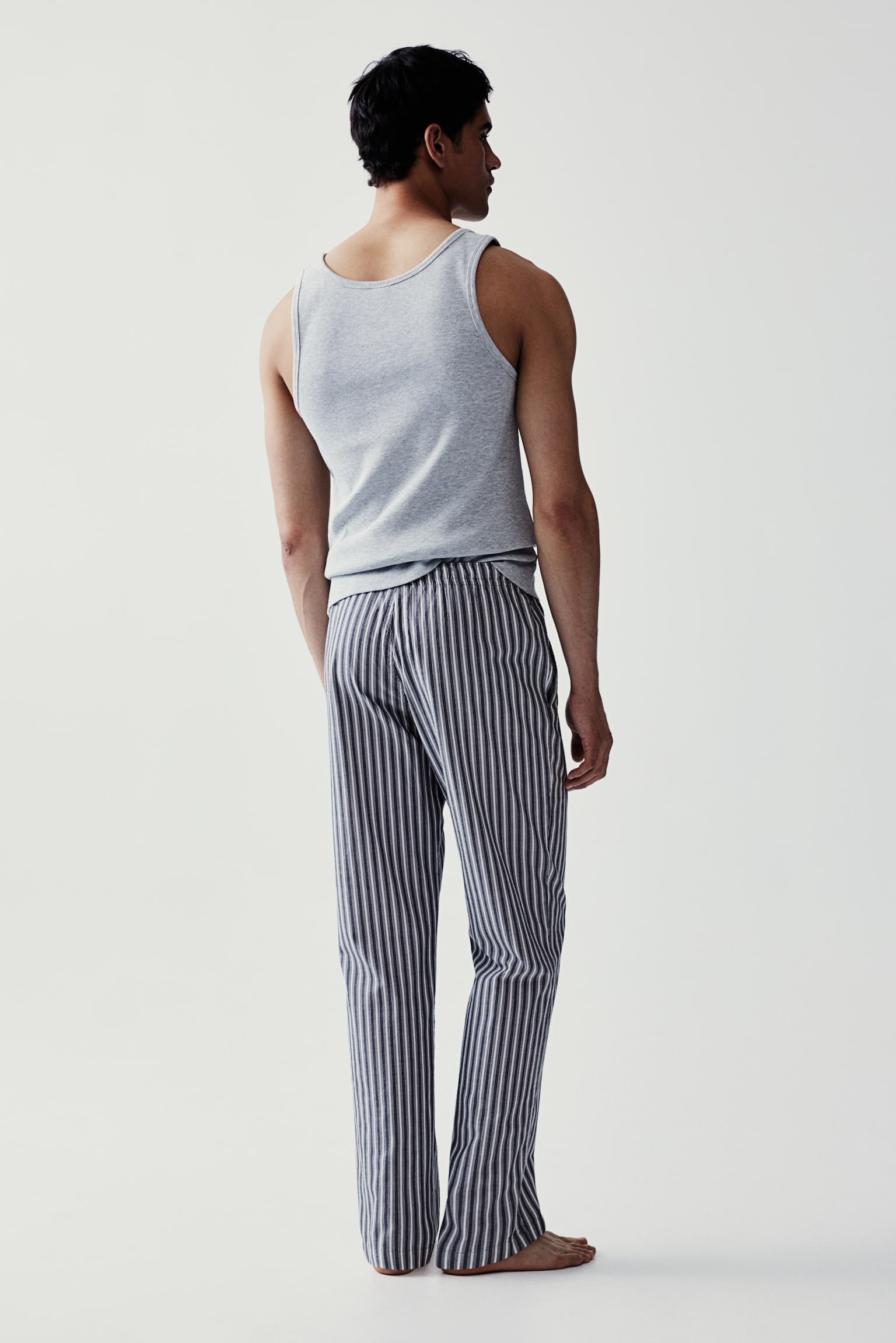 Regular Fit Pyjama Pants - Grey/Stripe/Sage green/Stripe/Dark grey/Stripe - 5