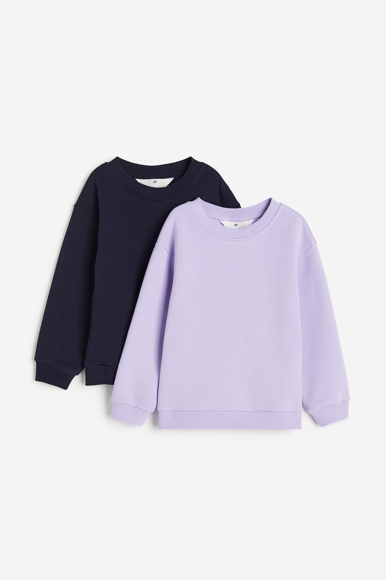 2-pack Sweaters - Light purple/Navy blue/Old rose/Hearts/Light purple/Light grey marle - 1