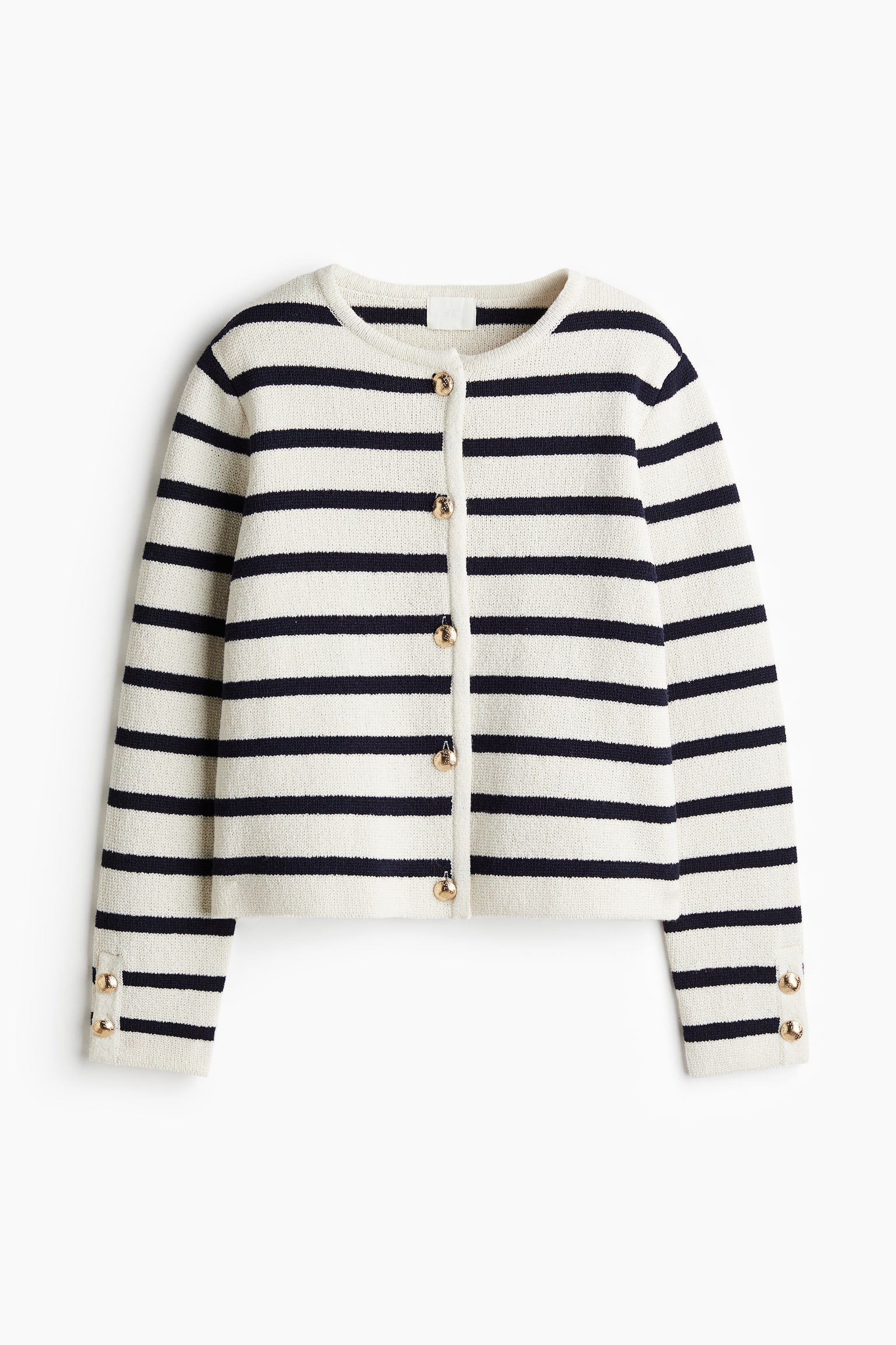 Knitted cardigan - Natural white/Striped/Black/Striped/Cream/Blue striped/White/Beige striped - 2