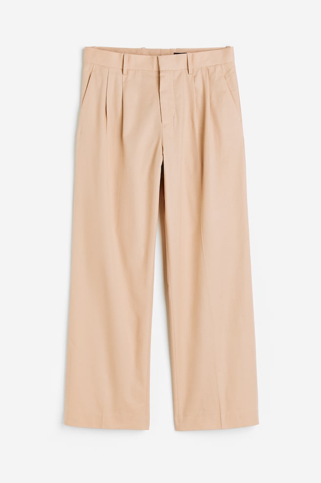 Loose Fit Tailored twill trousers - Beige - 2