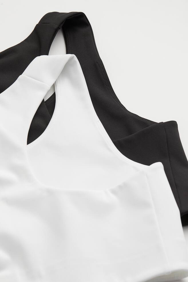 H&M+ 2-pack Medium Support Sports bras - White/Black - 2