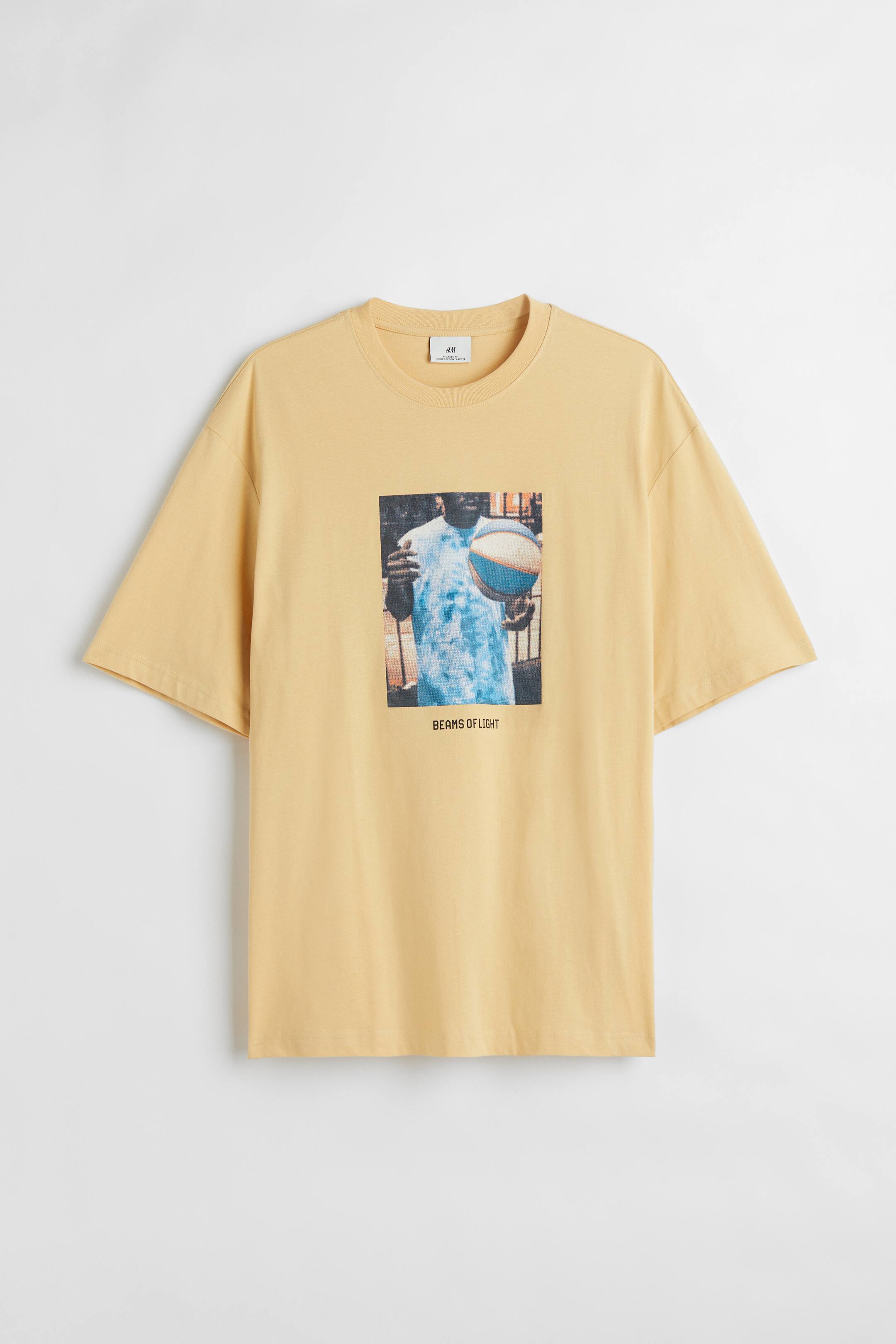 查看大圖: 寬鬆剪裁圖案T恤 - 黃色/Beams Of Light - Men | H&M 1