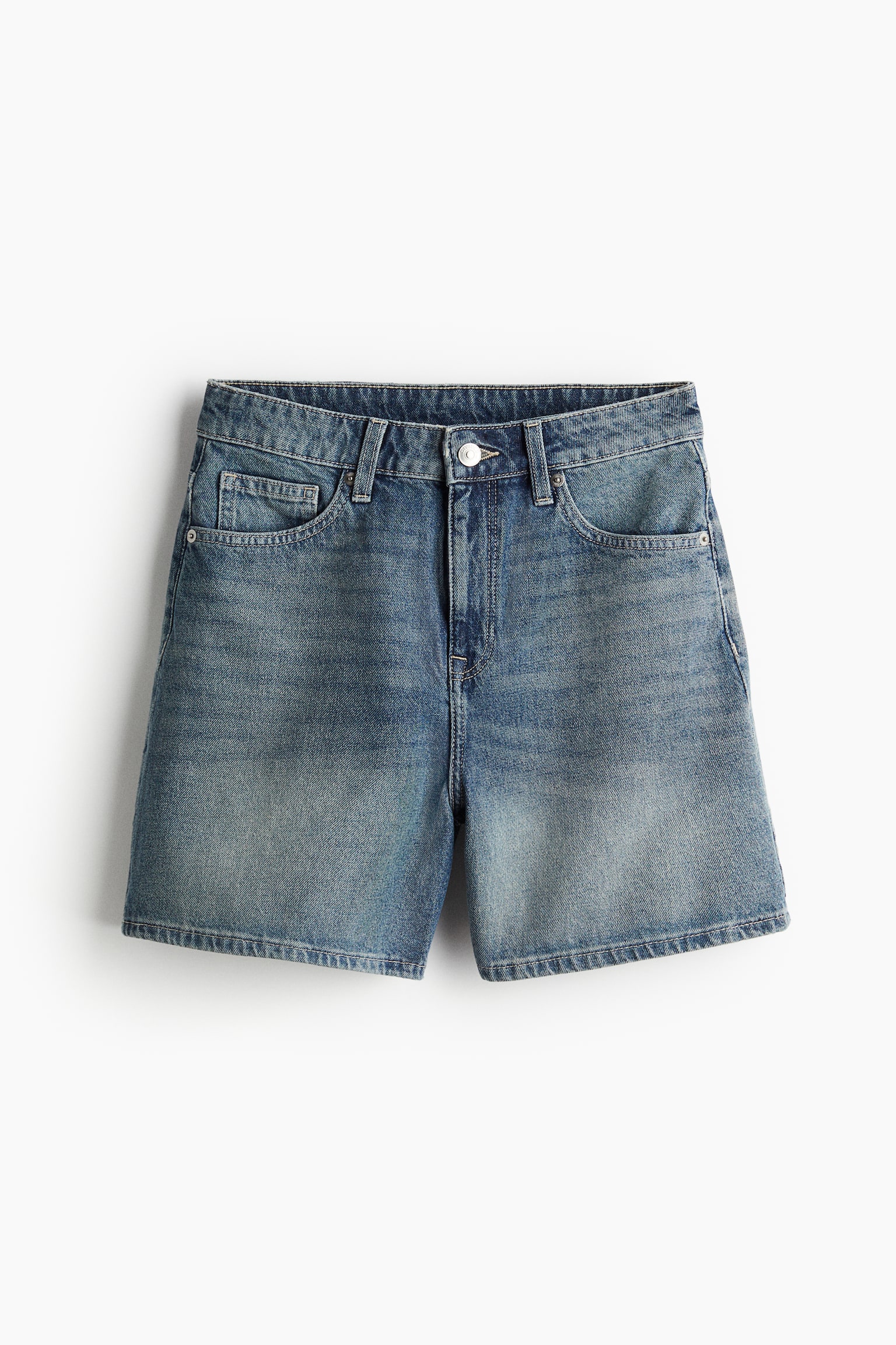 Mom High Denim shorts - Denim blue/Pale denim blue/Black - 2