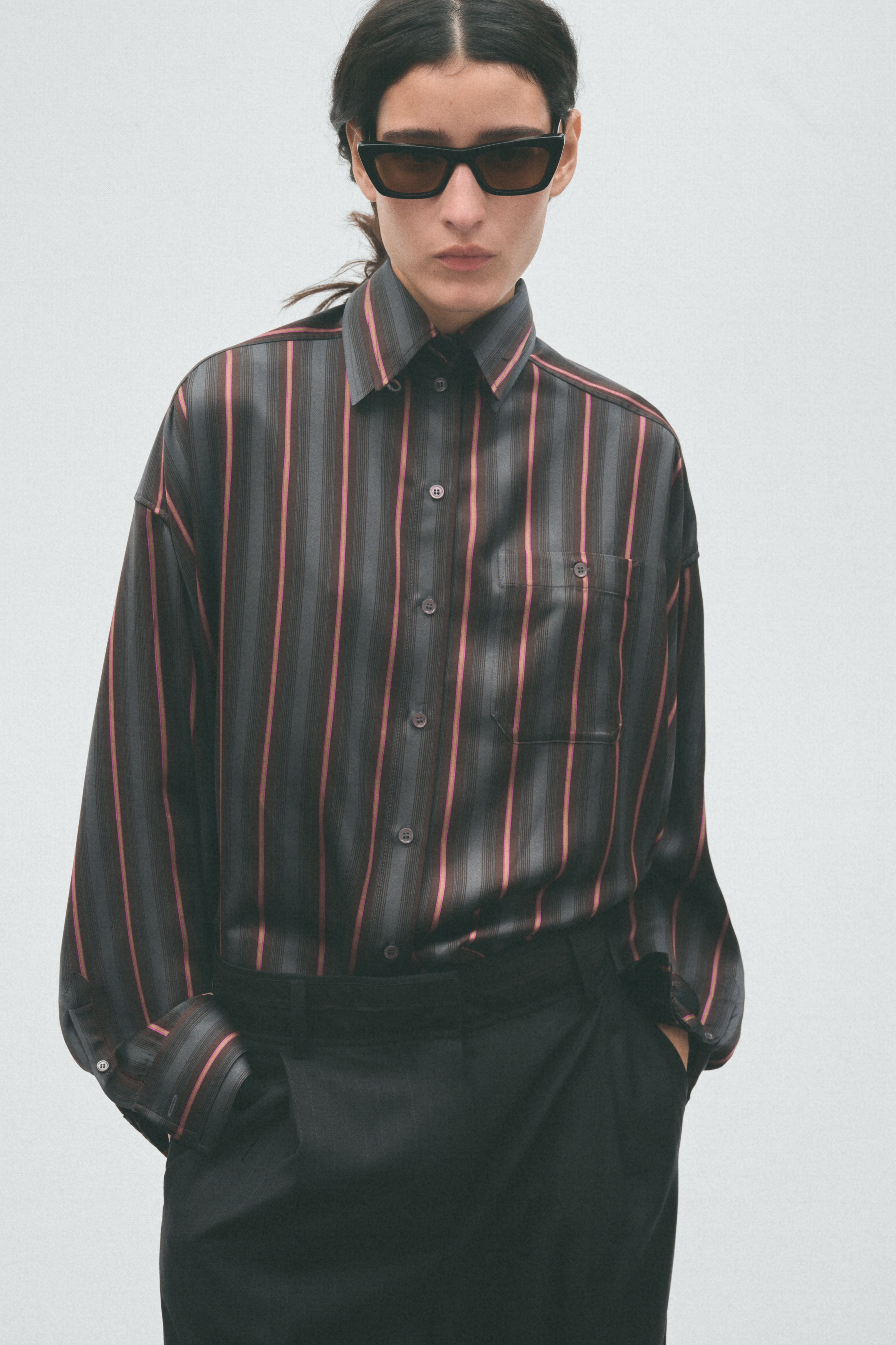 Layered-Look Satin Shirt thumbnail 3