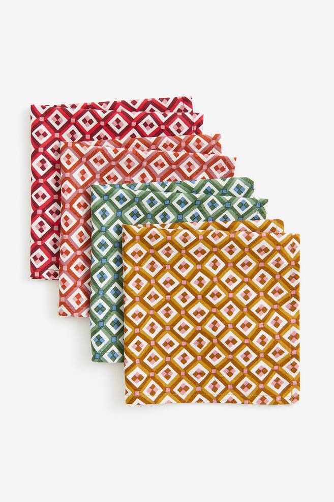 4-pack patterned napkins - Pink/Patterned - 3