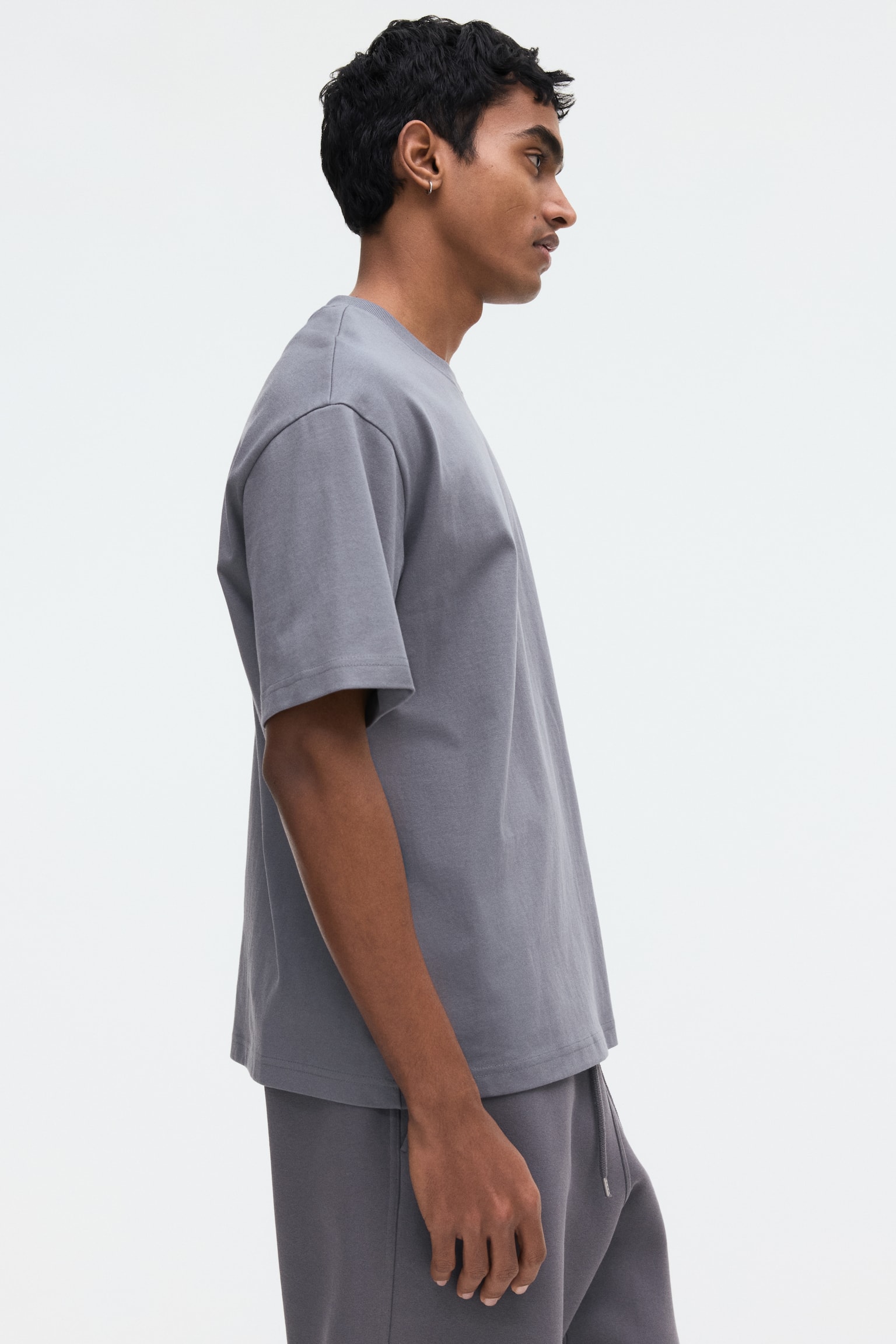 T-shirt i COOLMAX® Relaxed Fit - Mörkgrå/Blågrön/Vit/Svart - 3