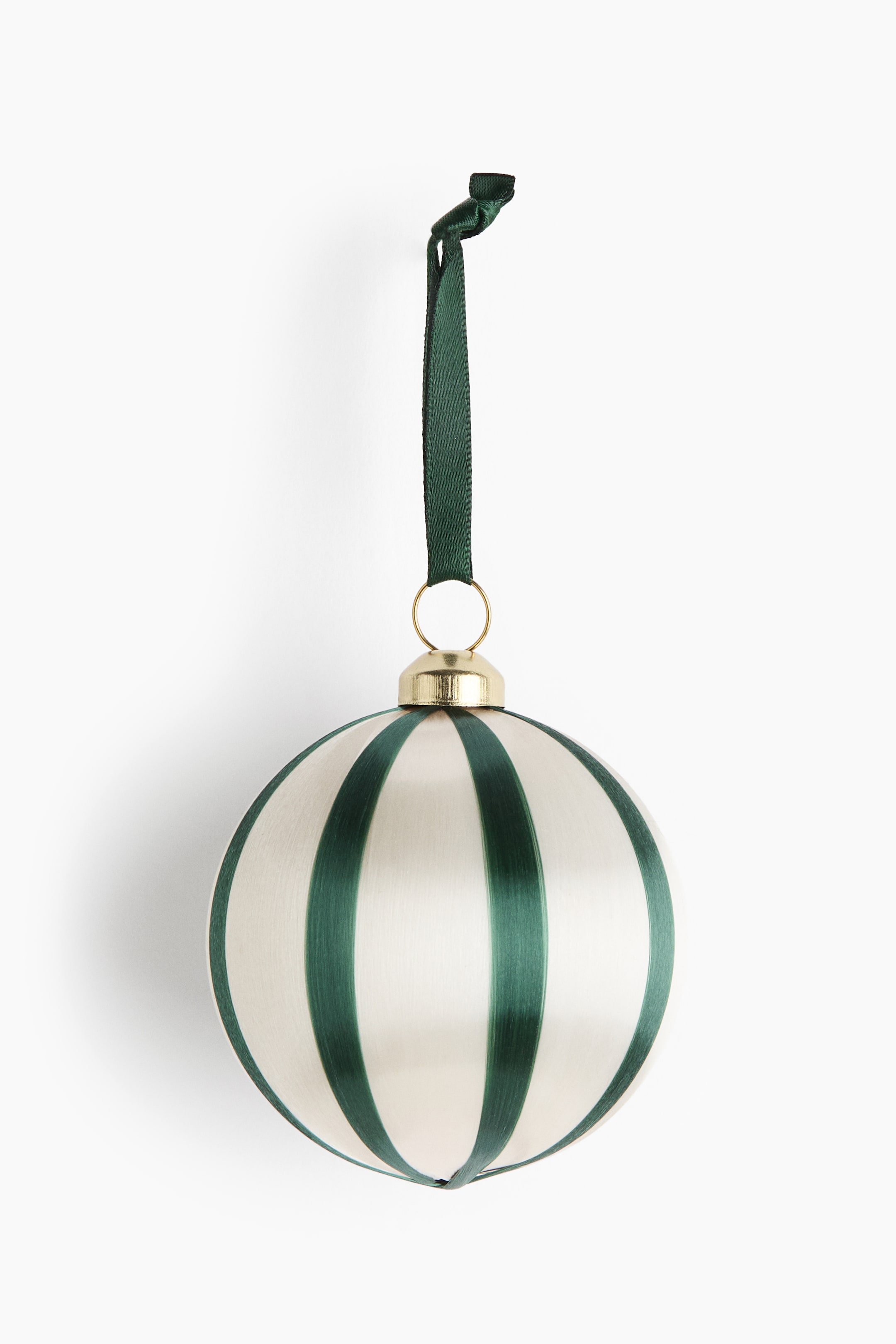 View larger image: Satin thread bauble - White/Dark green Striped - Home All | H&M IN 1