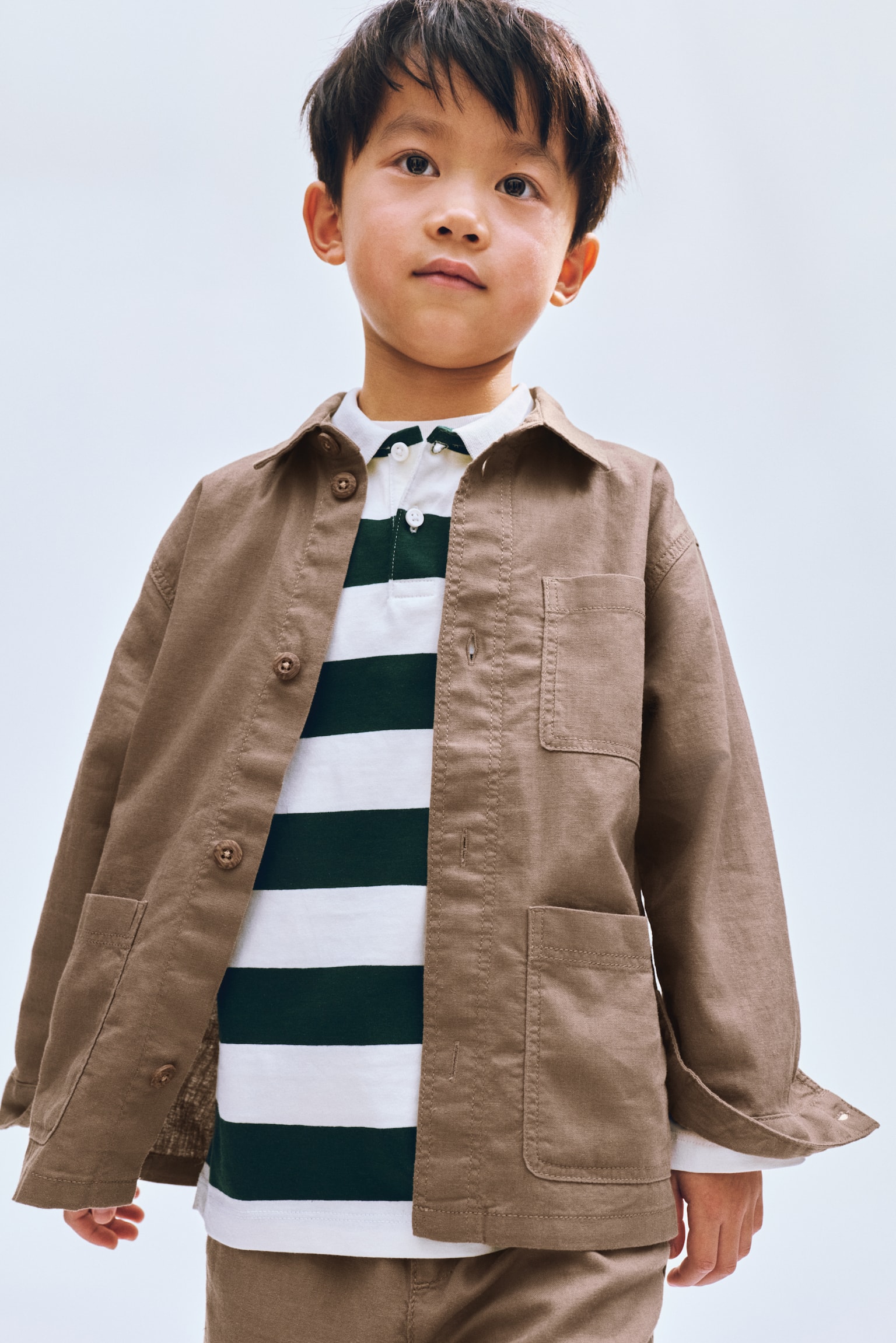 Linen overshirt - Greige - 1