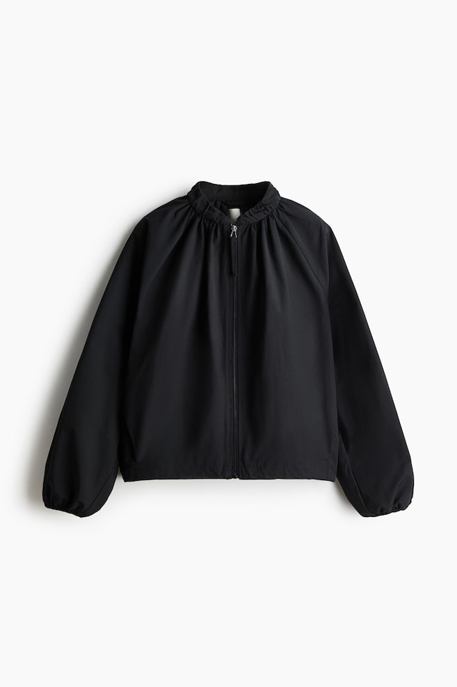 Cazadora bomber fruncida - Negro/Azul denim - 1