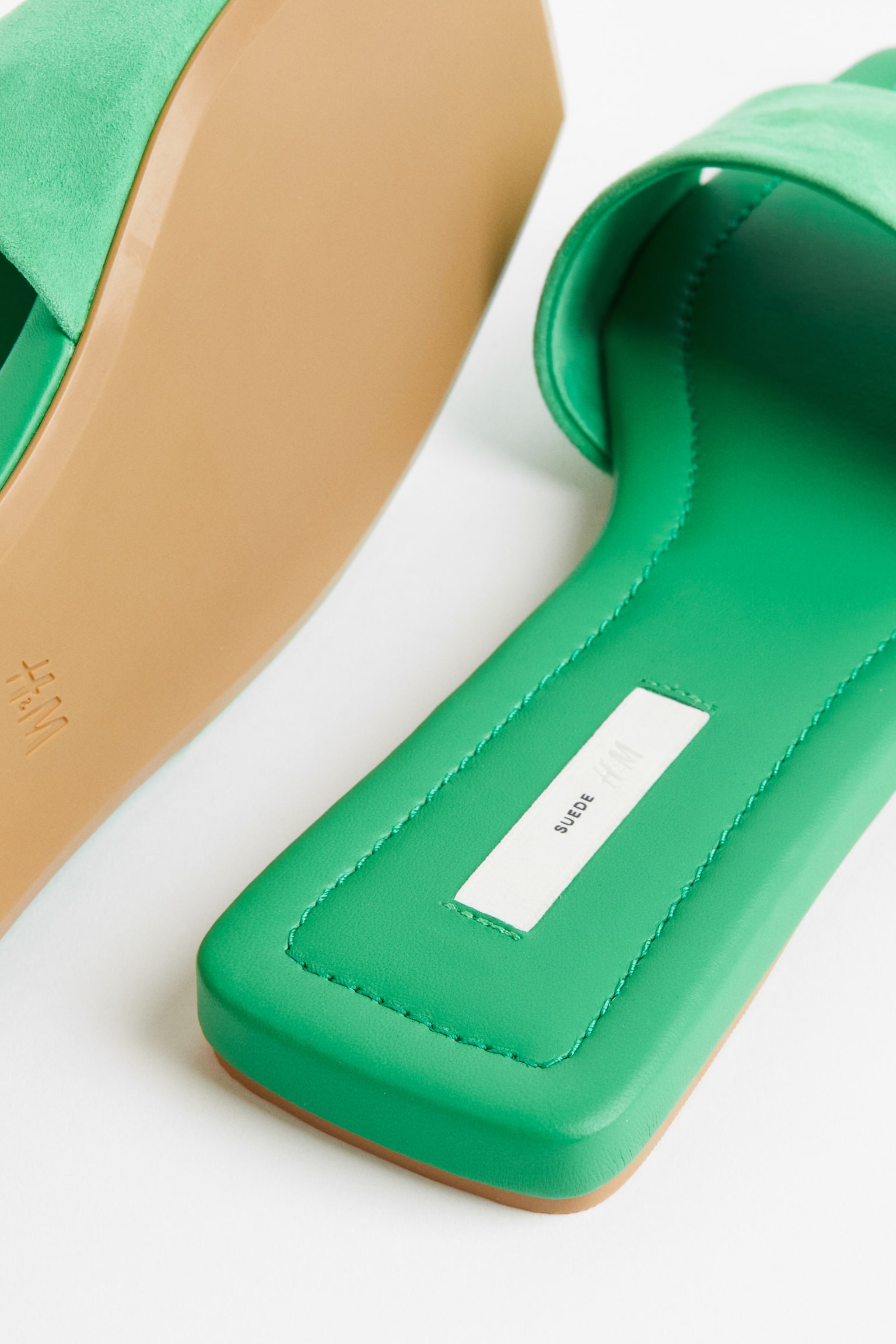 Leather Slides - Bright green/Black - 4