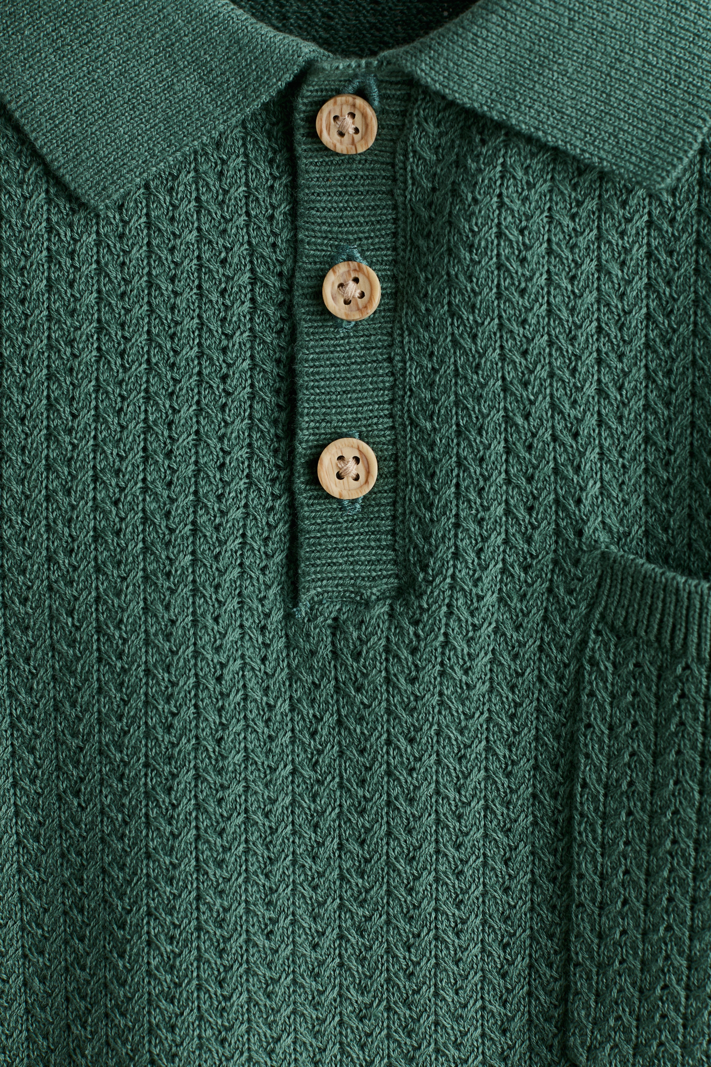 Dark green Knitted cotton polo shirt for kids | H&M US