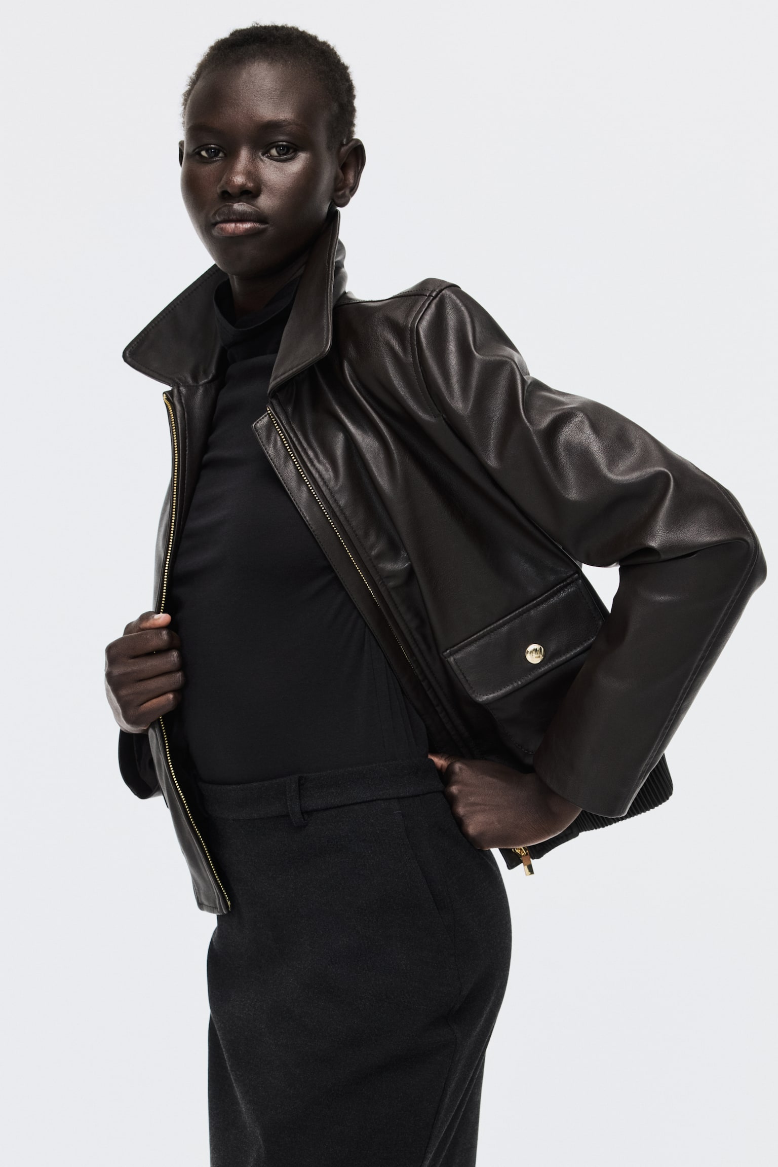 Jersey pencil skirt - Dark grey/Black/Grey marl/Striped - 4