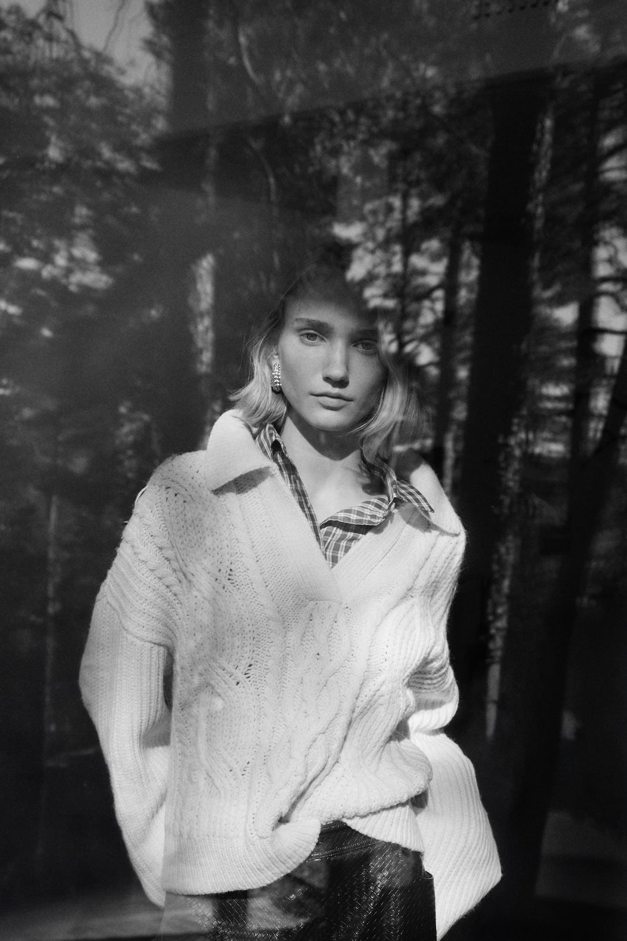 Cable-knit collared jumper - Light beige - Ladies | H&M GB