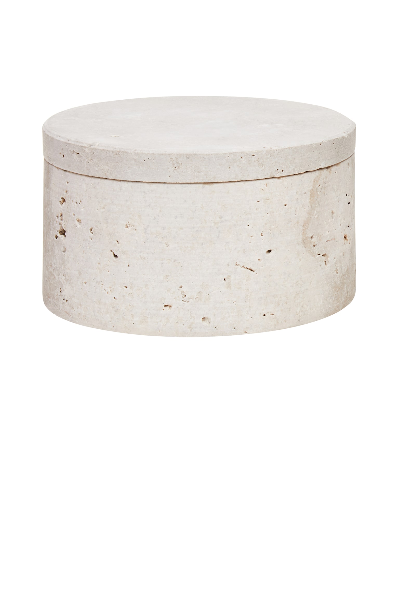 Tibor Travertine Round Trinket Box - Natural