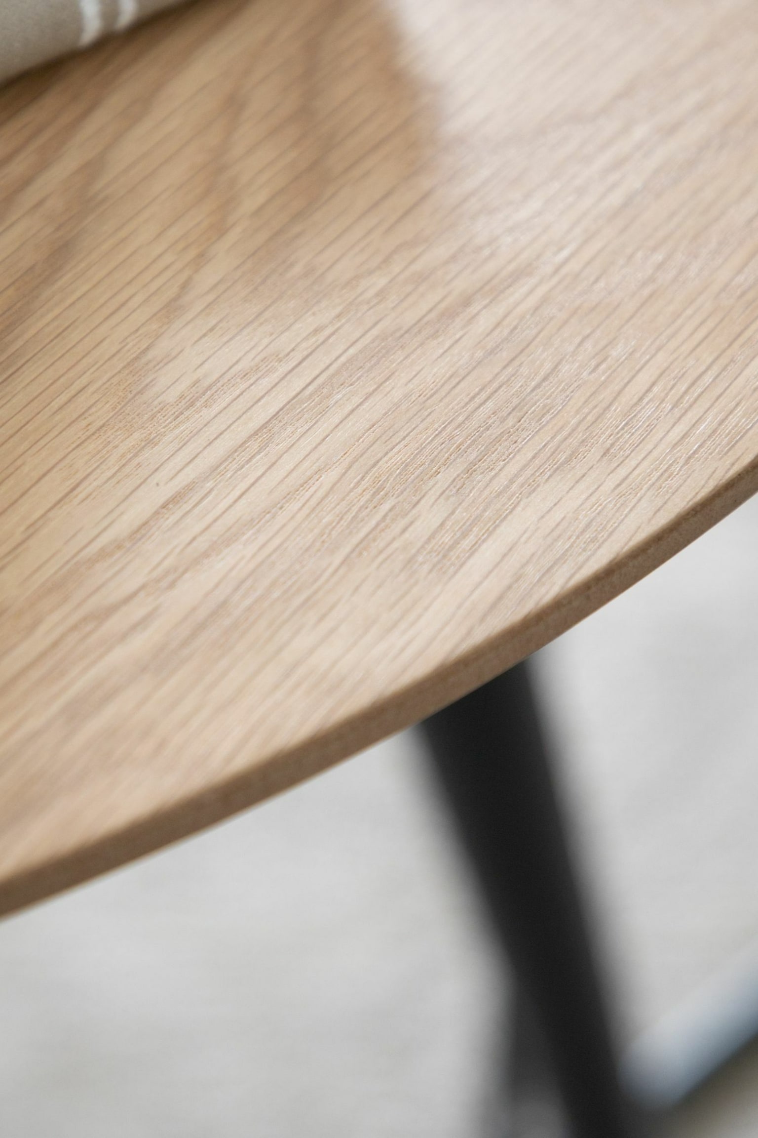 Wood Veneer Round Dining Table - Natural/Black - 4