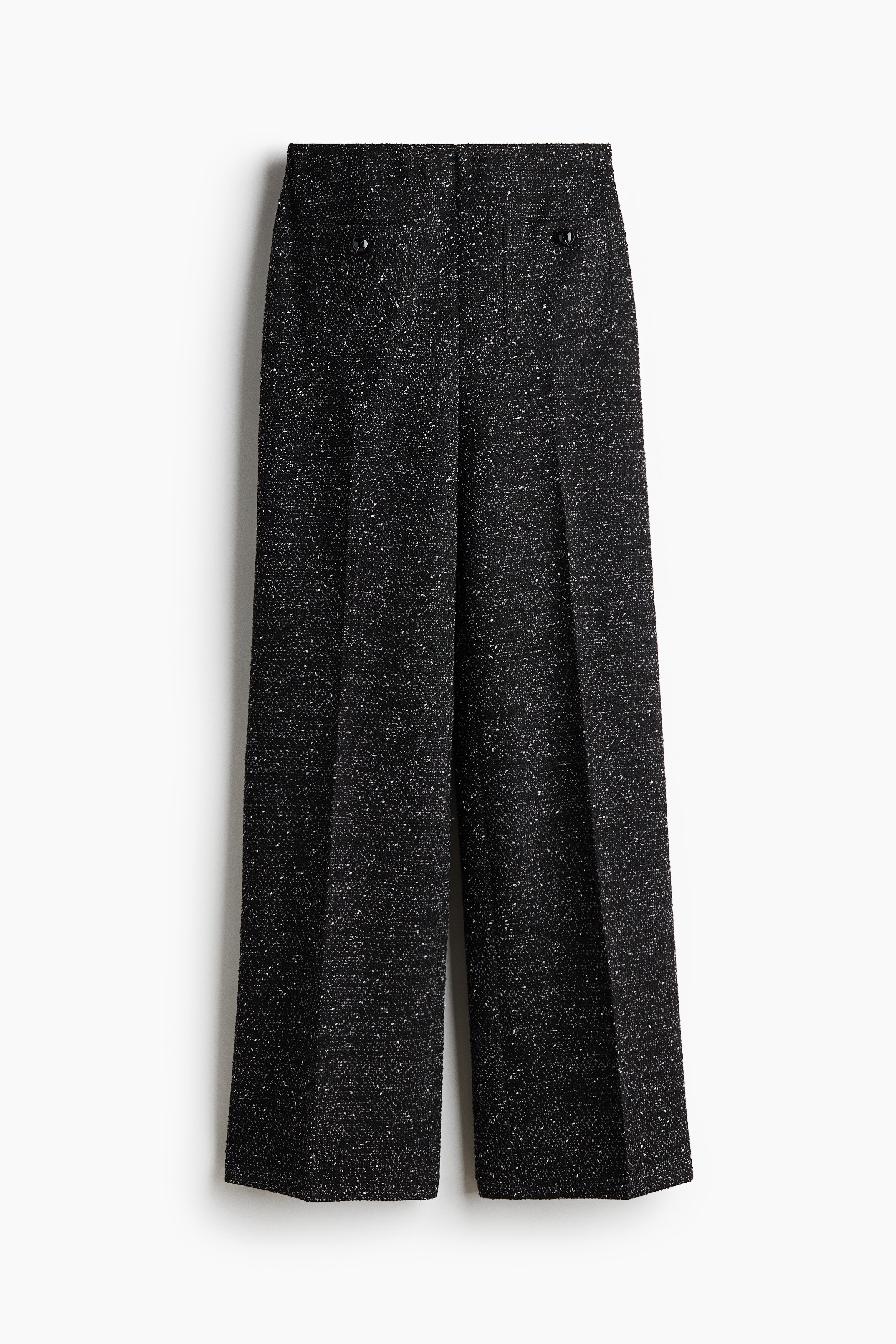 Pantalon à jambes droites - Noir chiné/Marron foncé/Noir