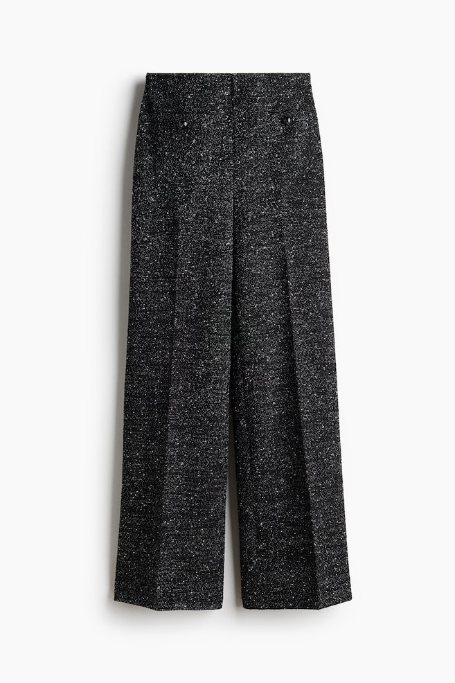 Pantalon à jambes droites - Noir chiné/Brun foncé/Noir - 1