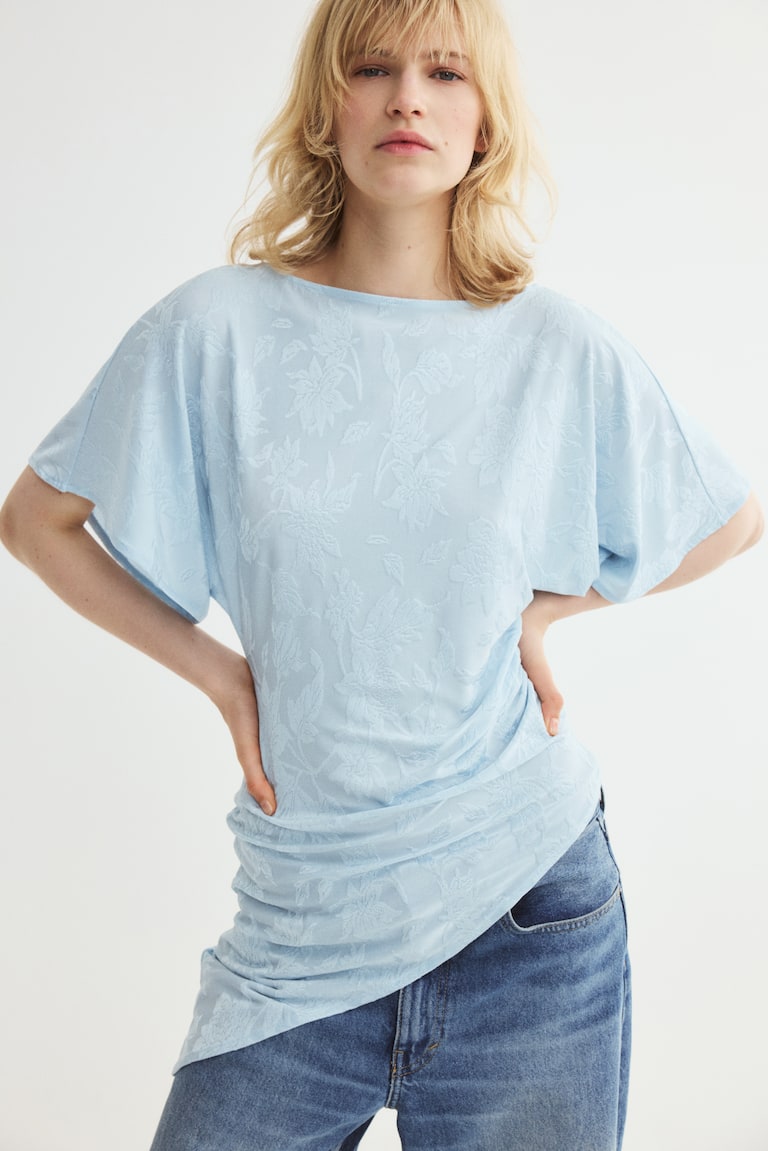 Asimetrična bluza od žakarnog žerseja