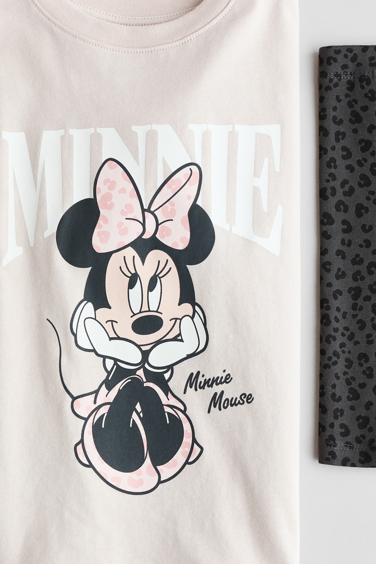 Set de 2 piese din bumbac cu imprimeu - Bej-deschis/Minnie Mouse ...