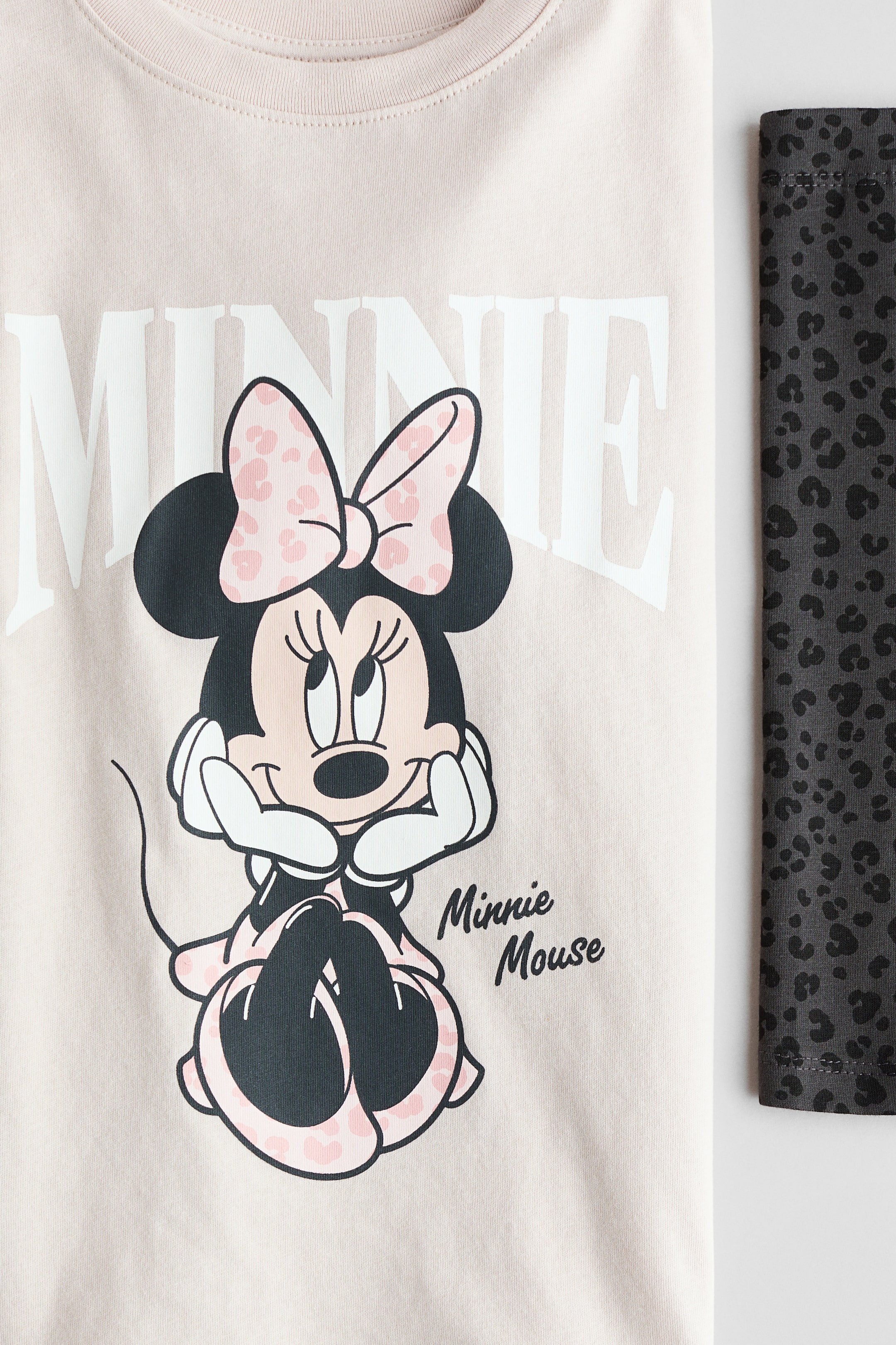 Set de 2 piese din bumbac cu imprimeu - Bej-deschis/Minnie Mouse ...