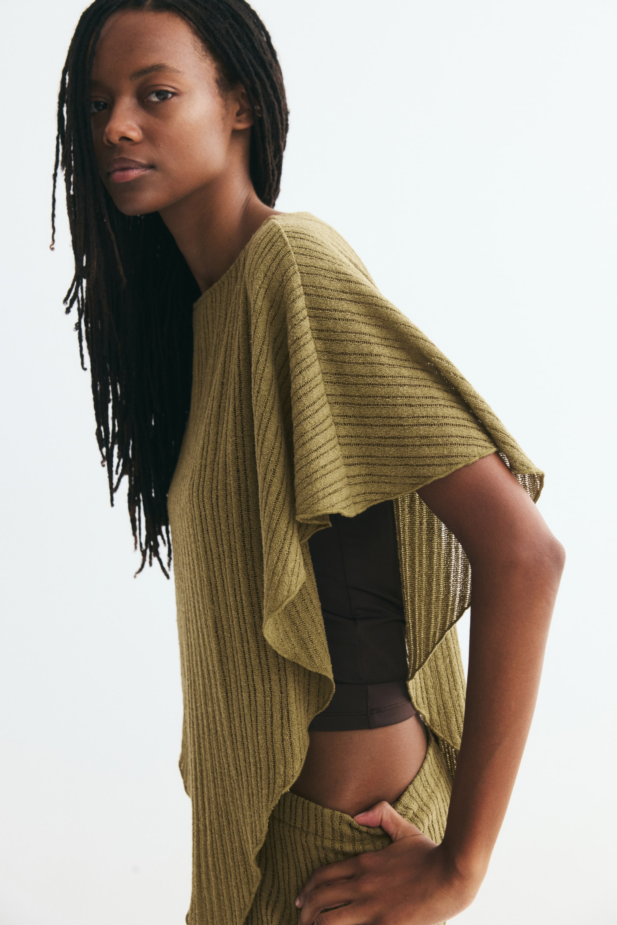 Rib-Knit Cape