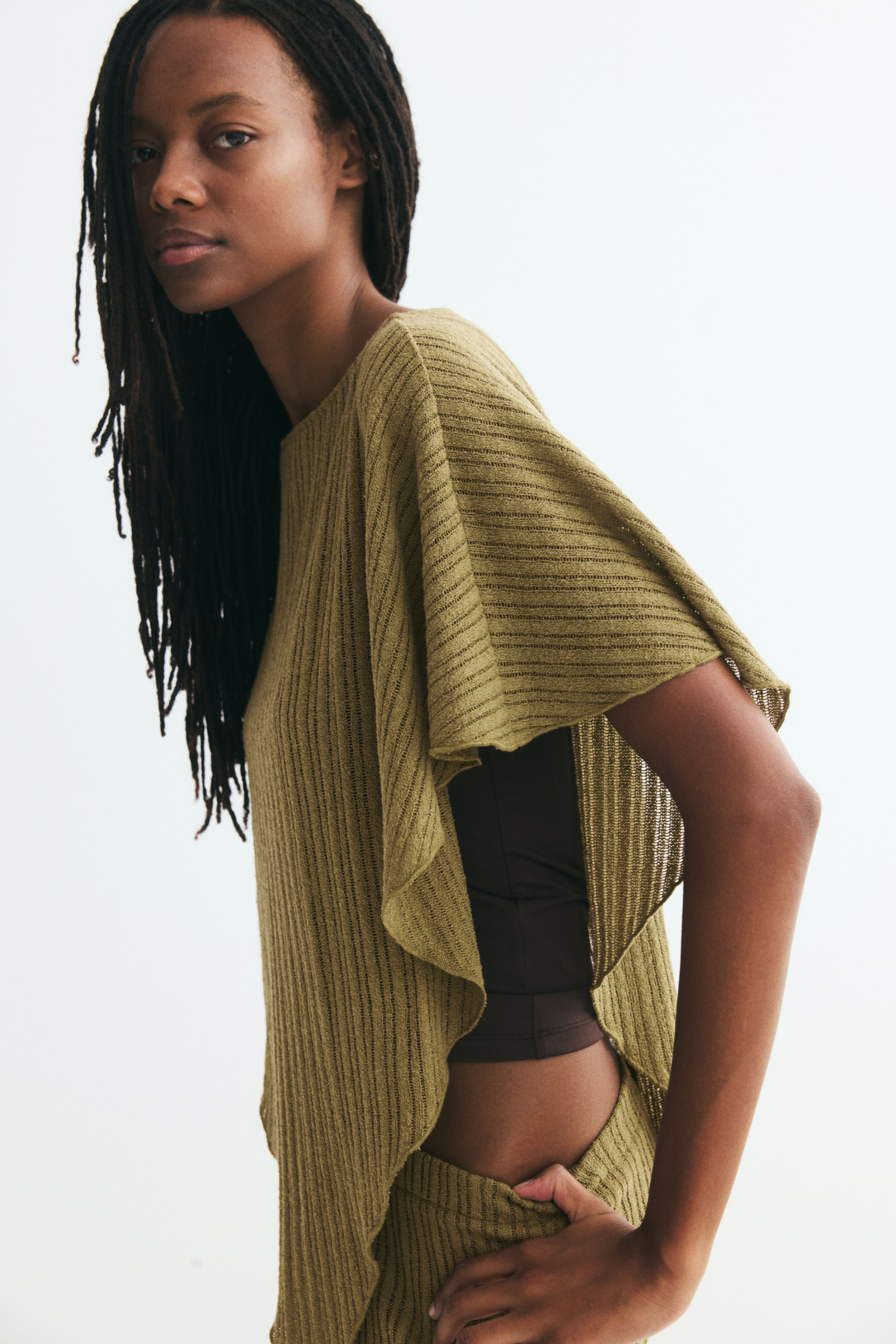 Rib-Knit Cape