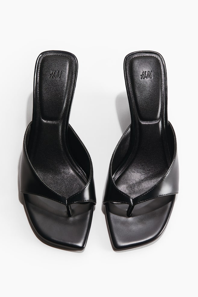 Sandalias de tacón puente - Negro - 4