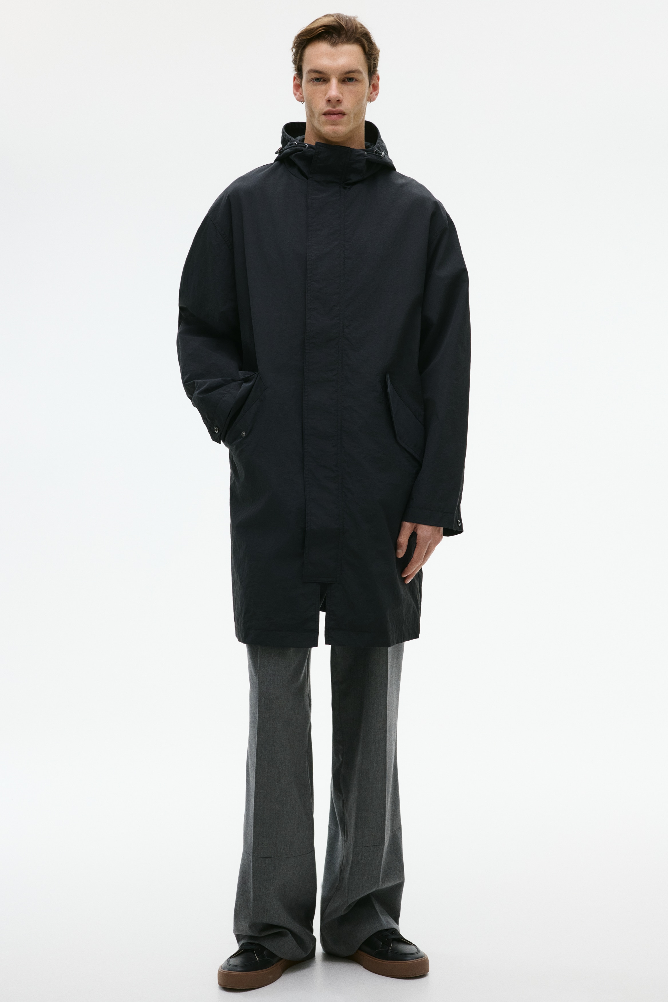 Hooded nylon parka