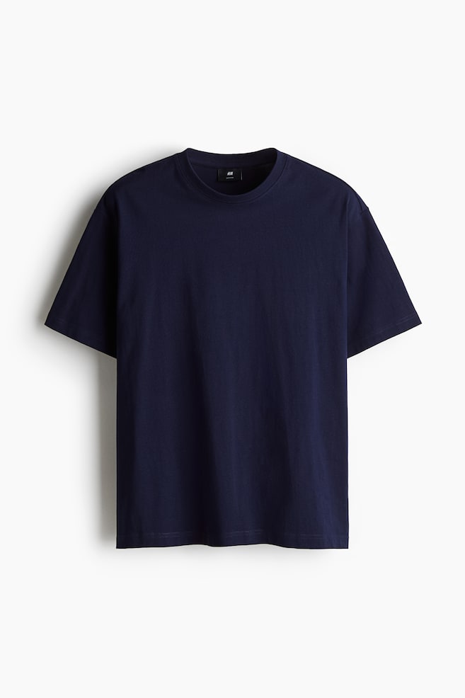 Loose Fit T-shirt - Navy blue/Light beige/Dark gray/Black - 1