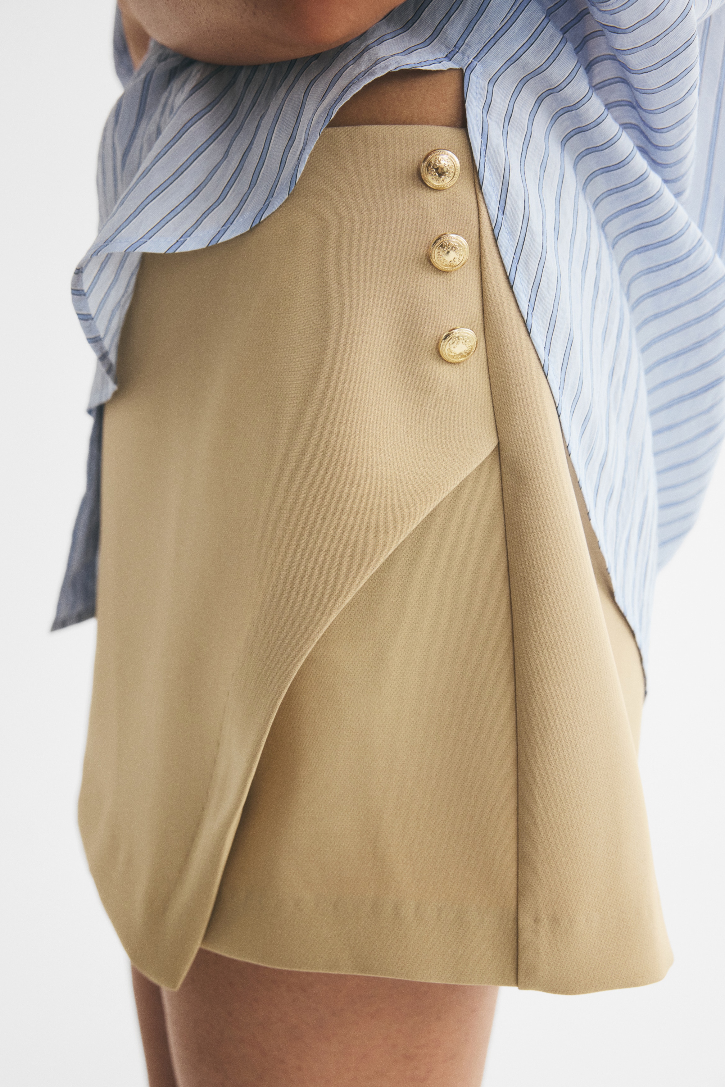 Button-Detail Wrap Skort - thumbnail 9