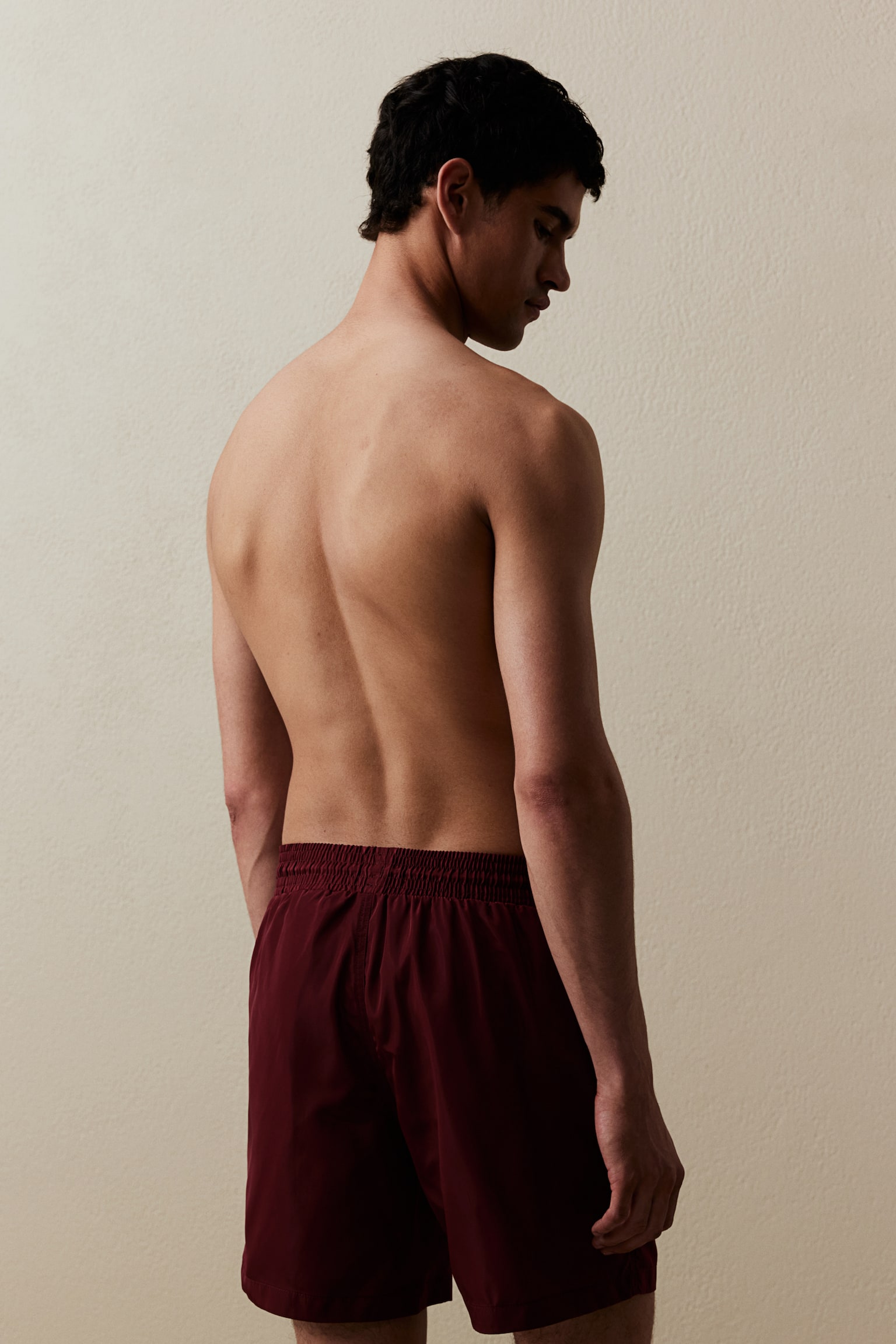 Swim shorts - Burgundy/Dark brown/Black/Light beige - 3