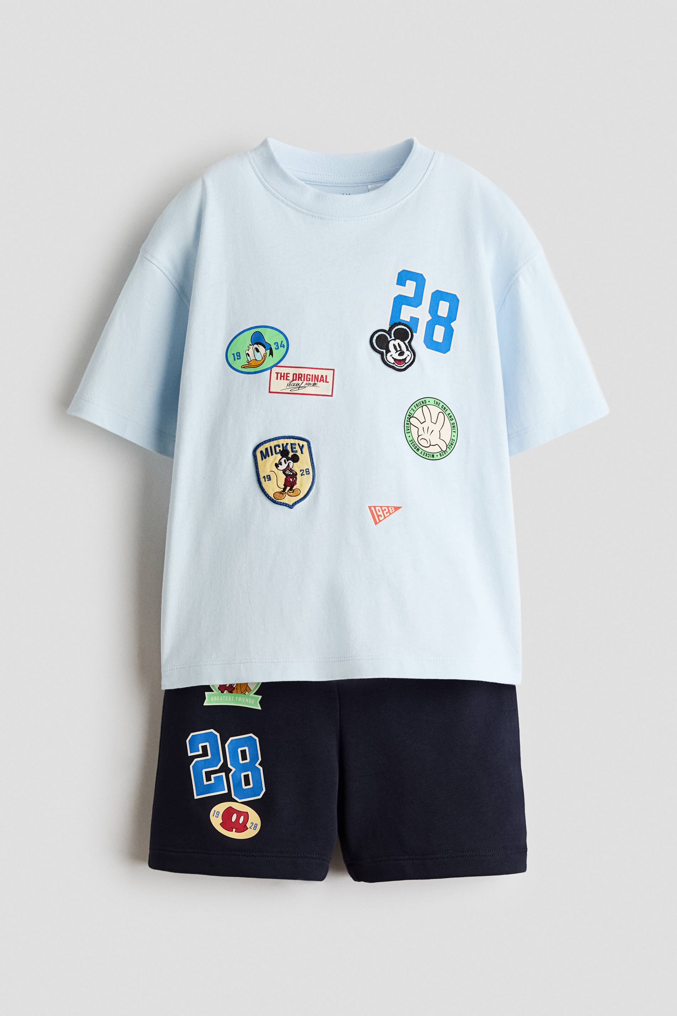 View larger image: 2-piece printed set - Light blue/Mickey Mouse - Kids | H&M 1