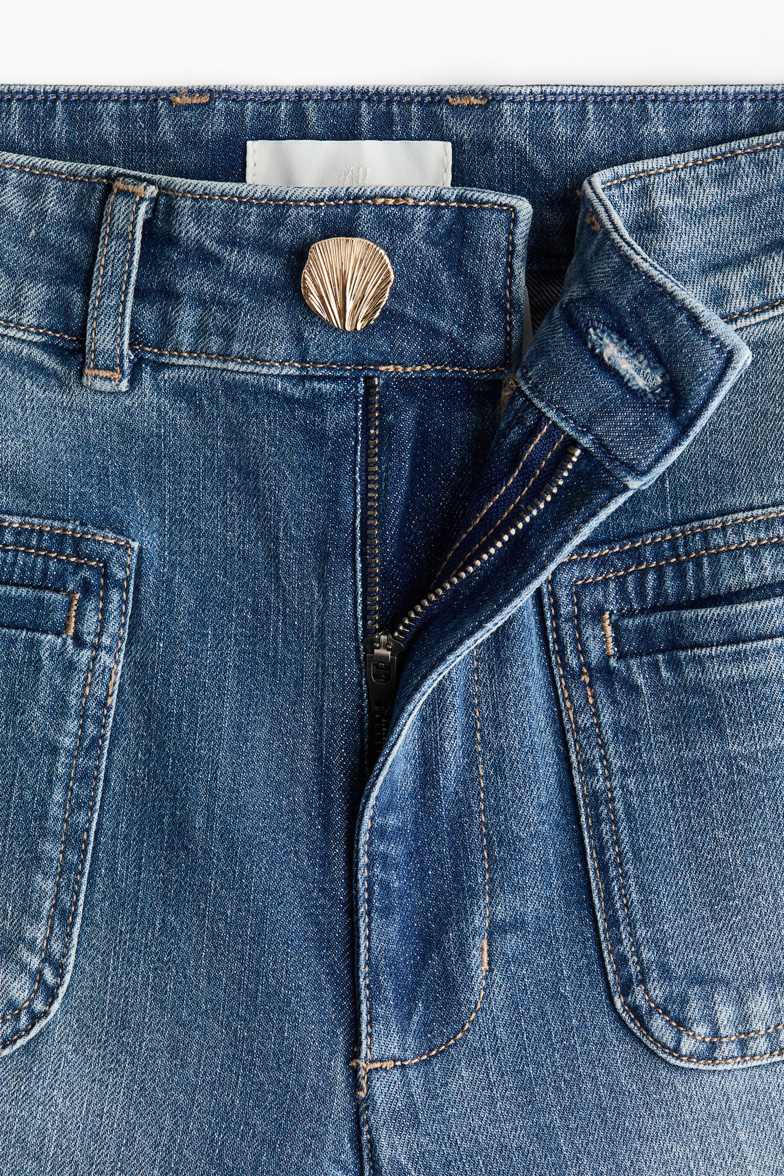 Wide High Jeans - Denim blue/Pale yellow - 2