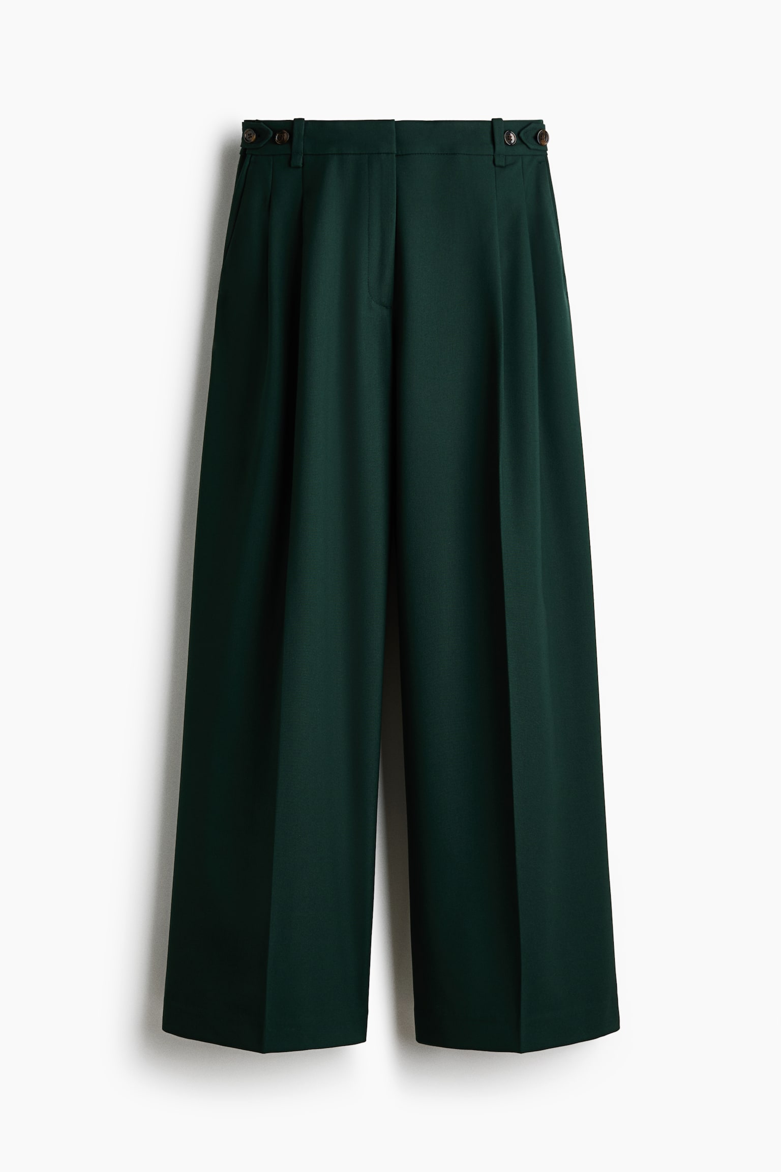 Wide tailored trousers - Dark green - 2