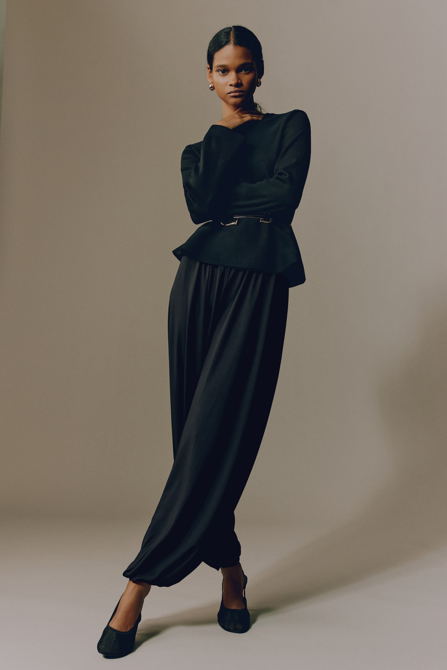 Baloniaste spodnie - Czarny/Ciemnoszary - 2