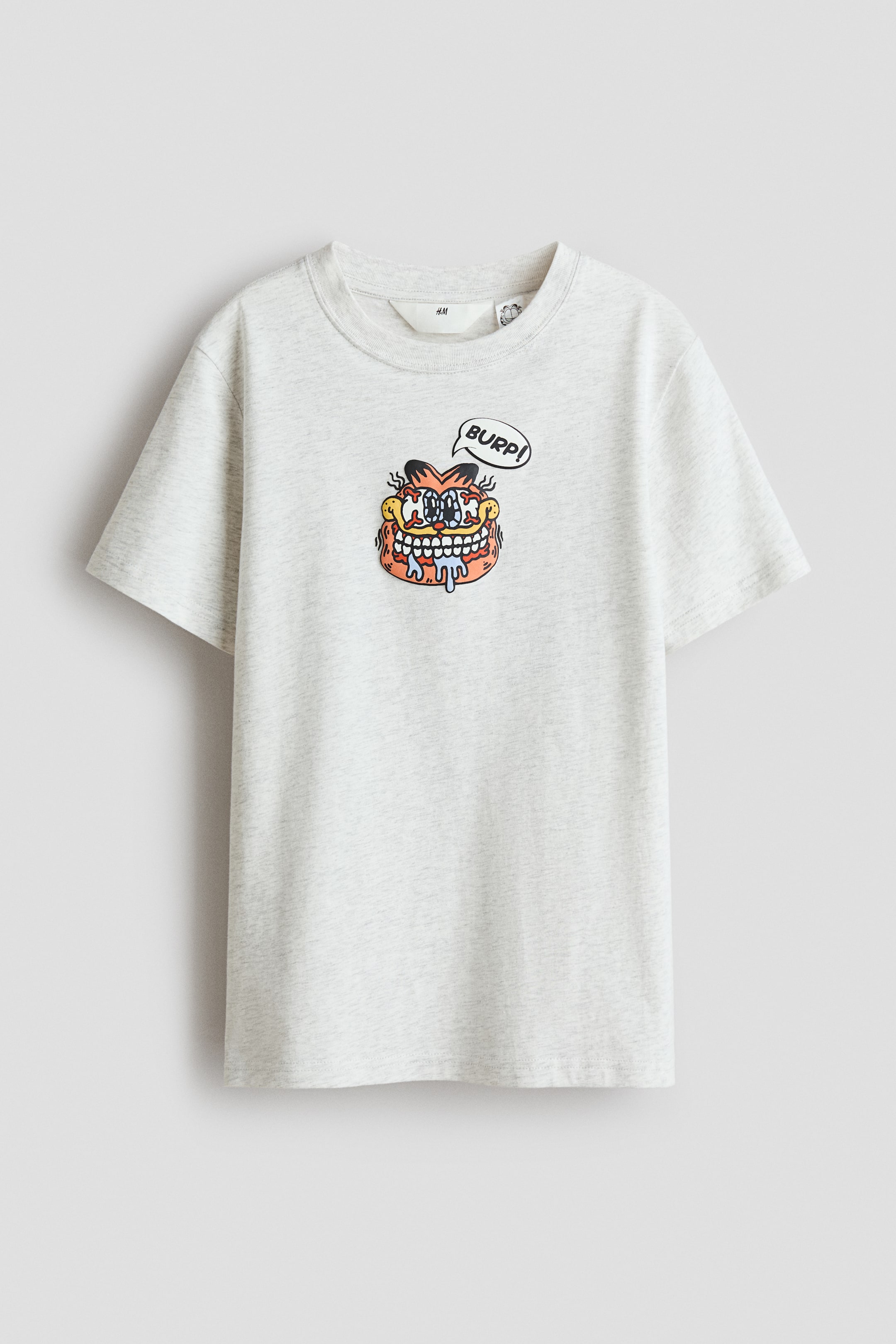 Ampliar la imagen: Playera con diseño - Gris jaspeado claro/Garfield - Kids | H&M MX 1
