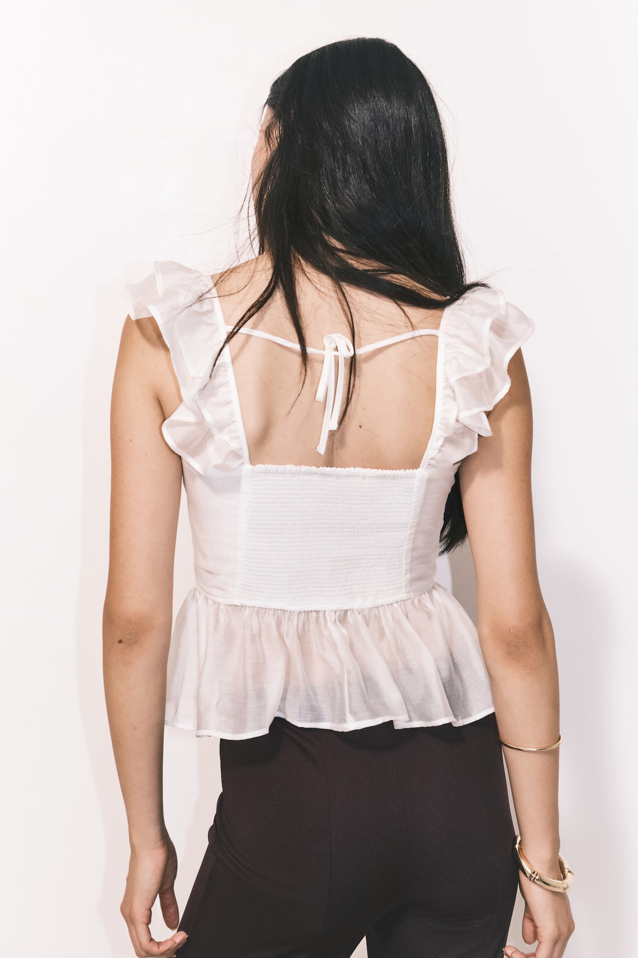 Tie-Detail Peplum Blouse - image 5