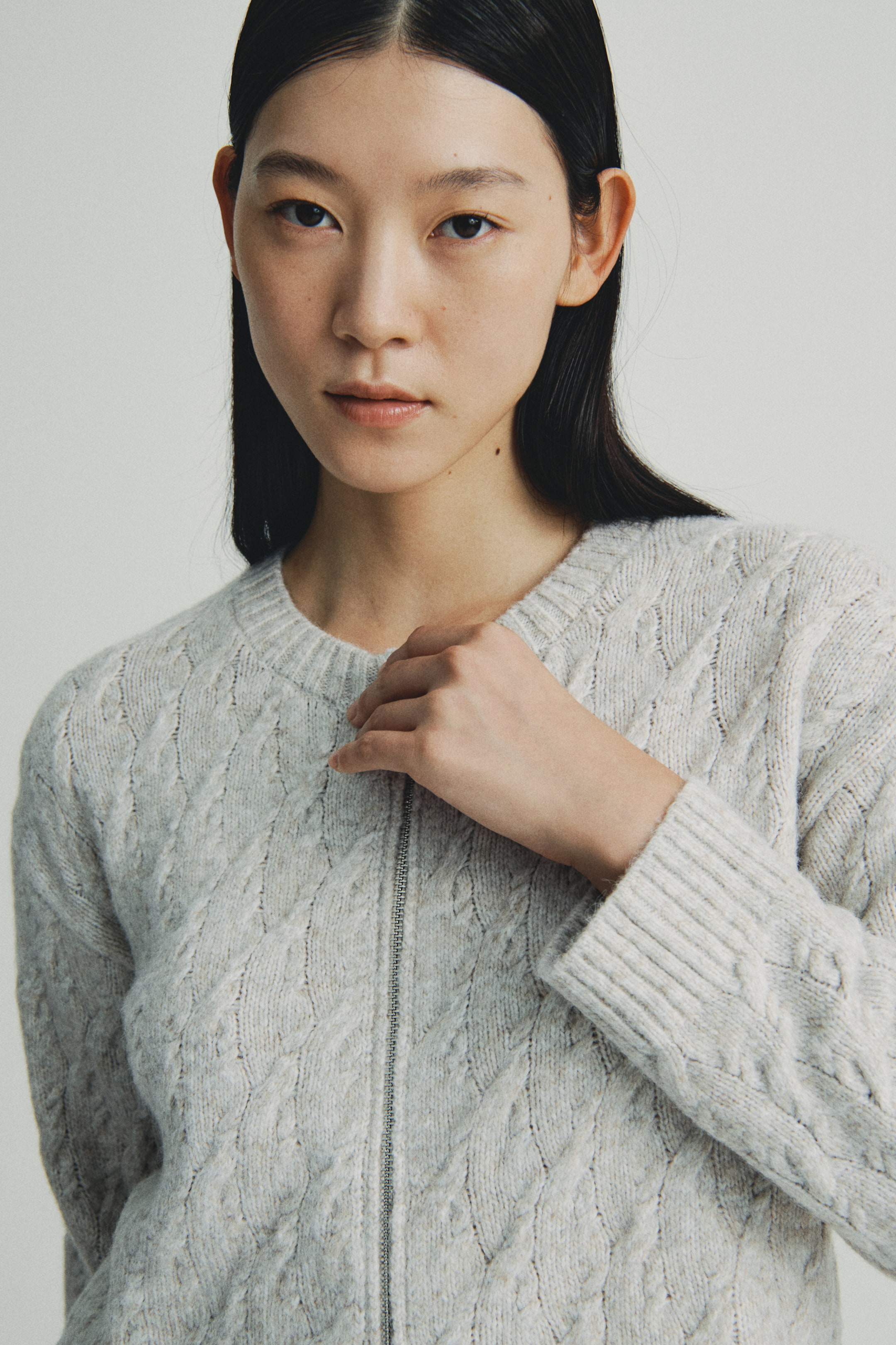 이미지 확대 보기: Fringe-trimmed cardigan - Light beige marl - 여성 | H&M KR 4