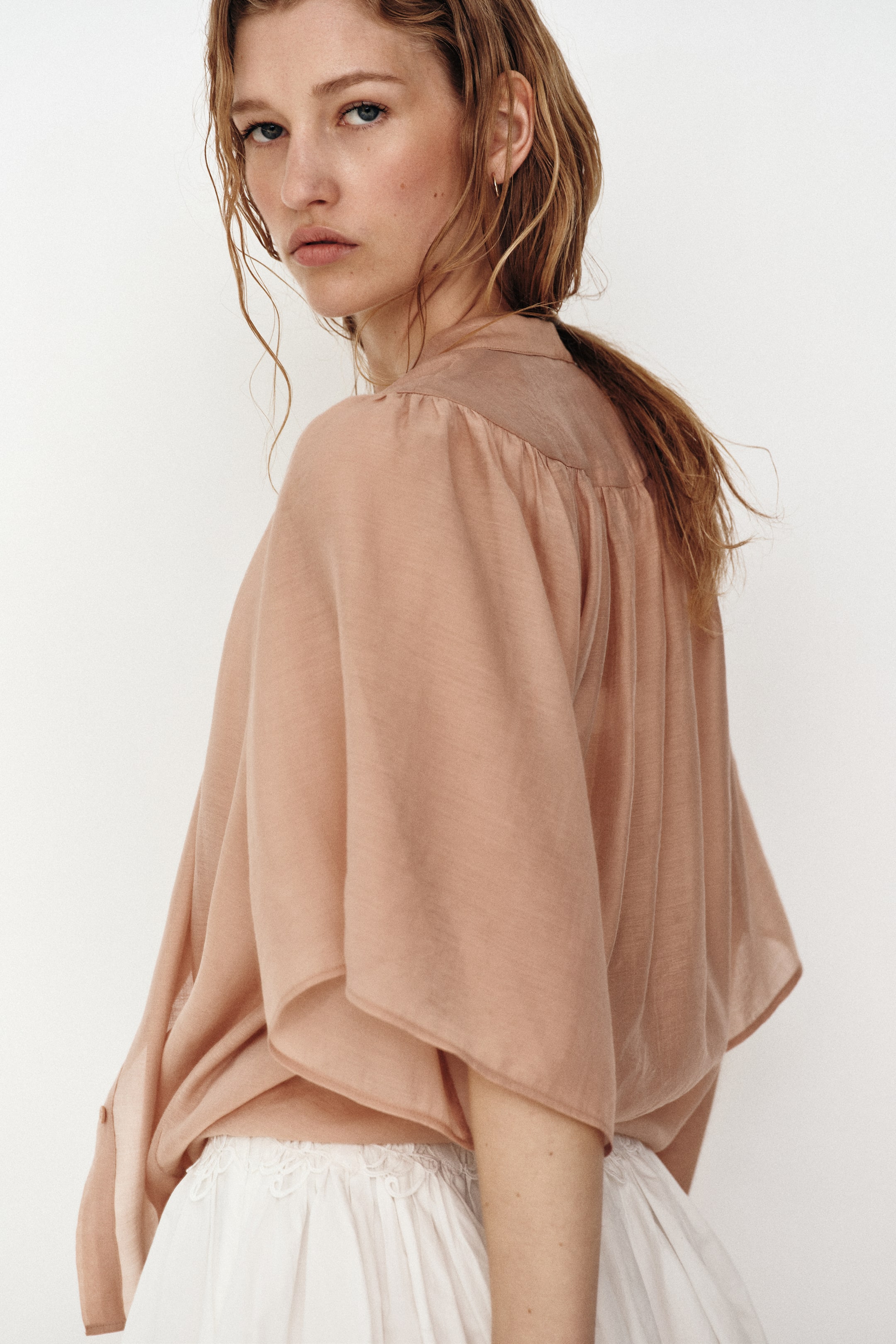 Butterfly-Sleeved Blouse