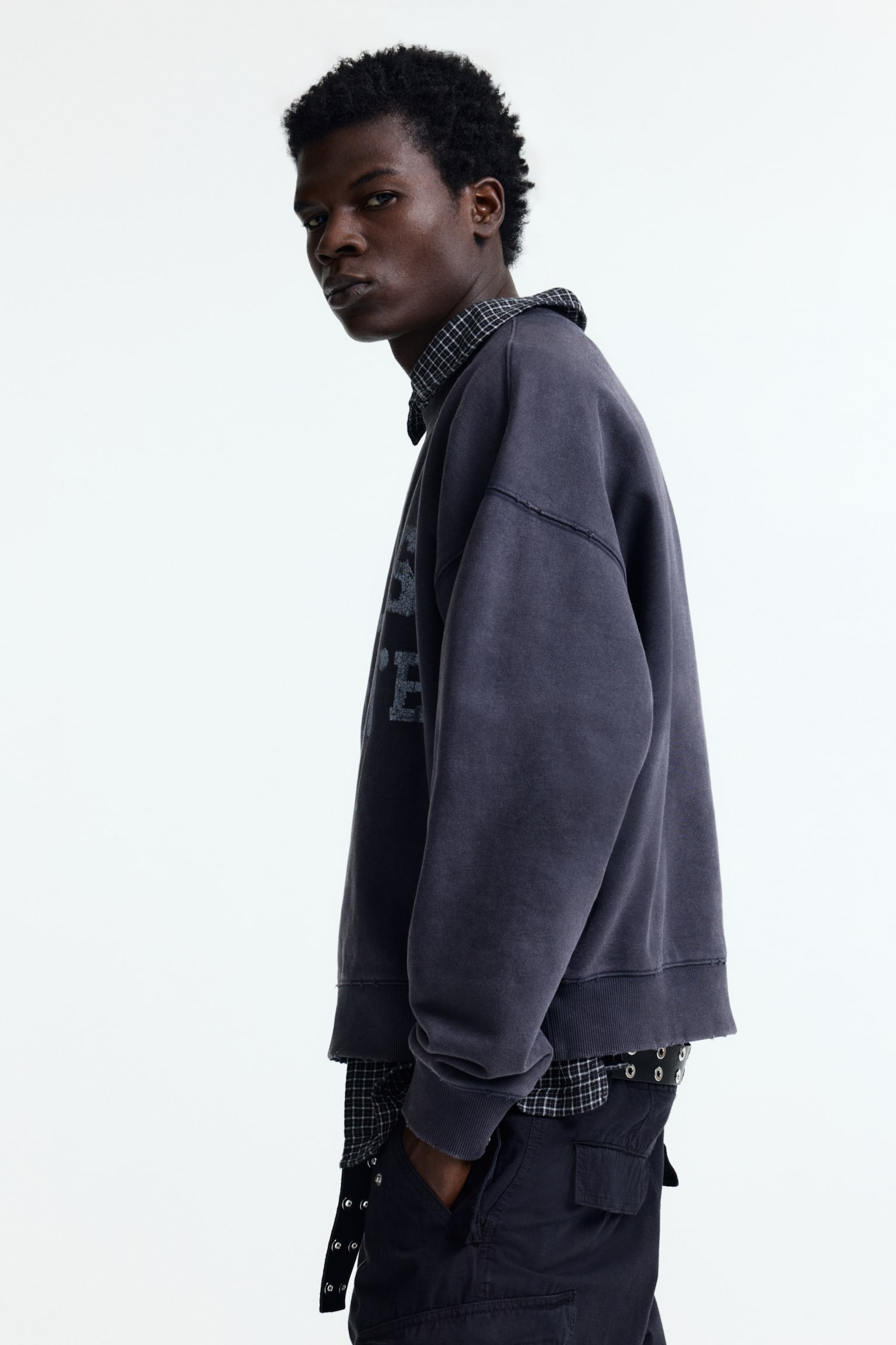 Oversized Fit Printed sweatshirt - Dark grey/Ludlow St/Dark blue/Orchard St - 3